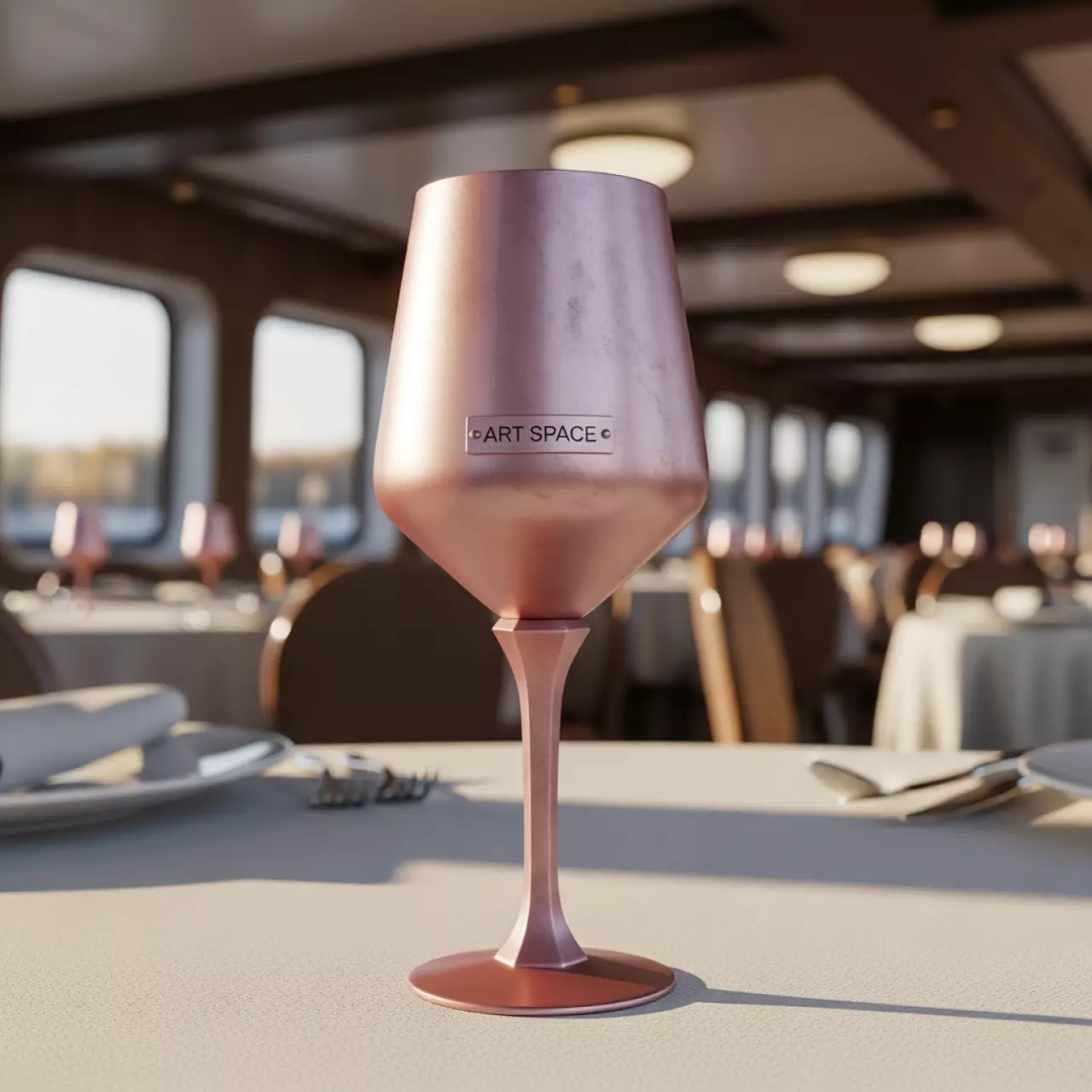 Аренда Бокал для вина розовый шелк Люксор на теплоходе «Дагомыс» — ART SPACE
