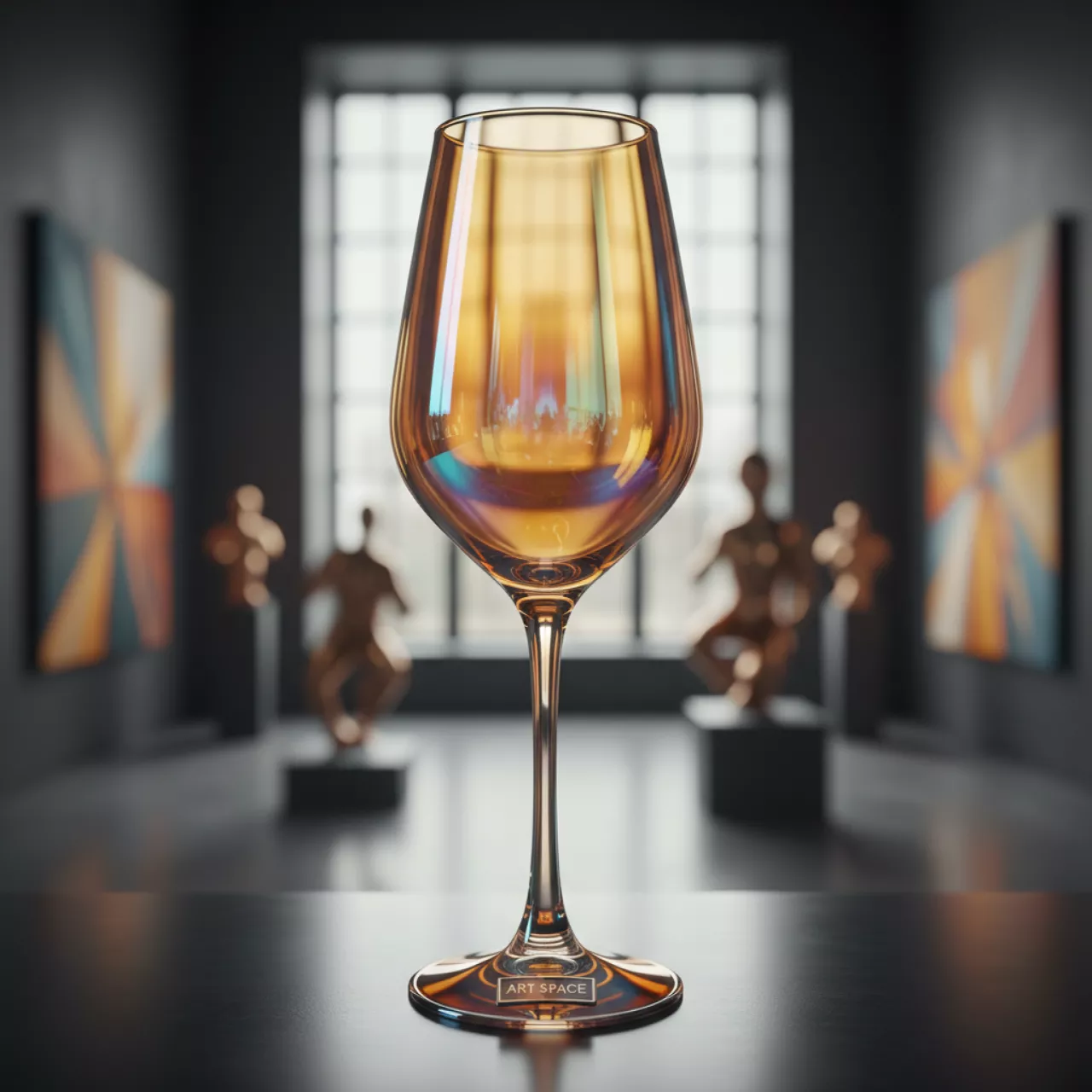 Аренда Бокал для вина Северное сияние янтарный 350 мл в Omega Sirius — ART SPACE