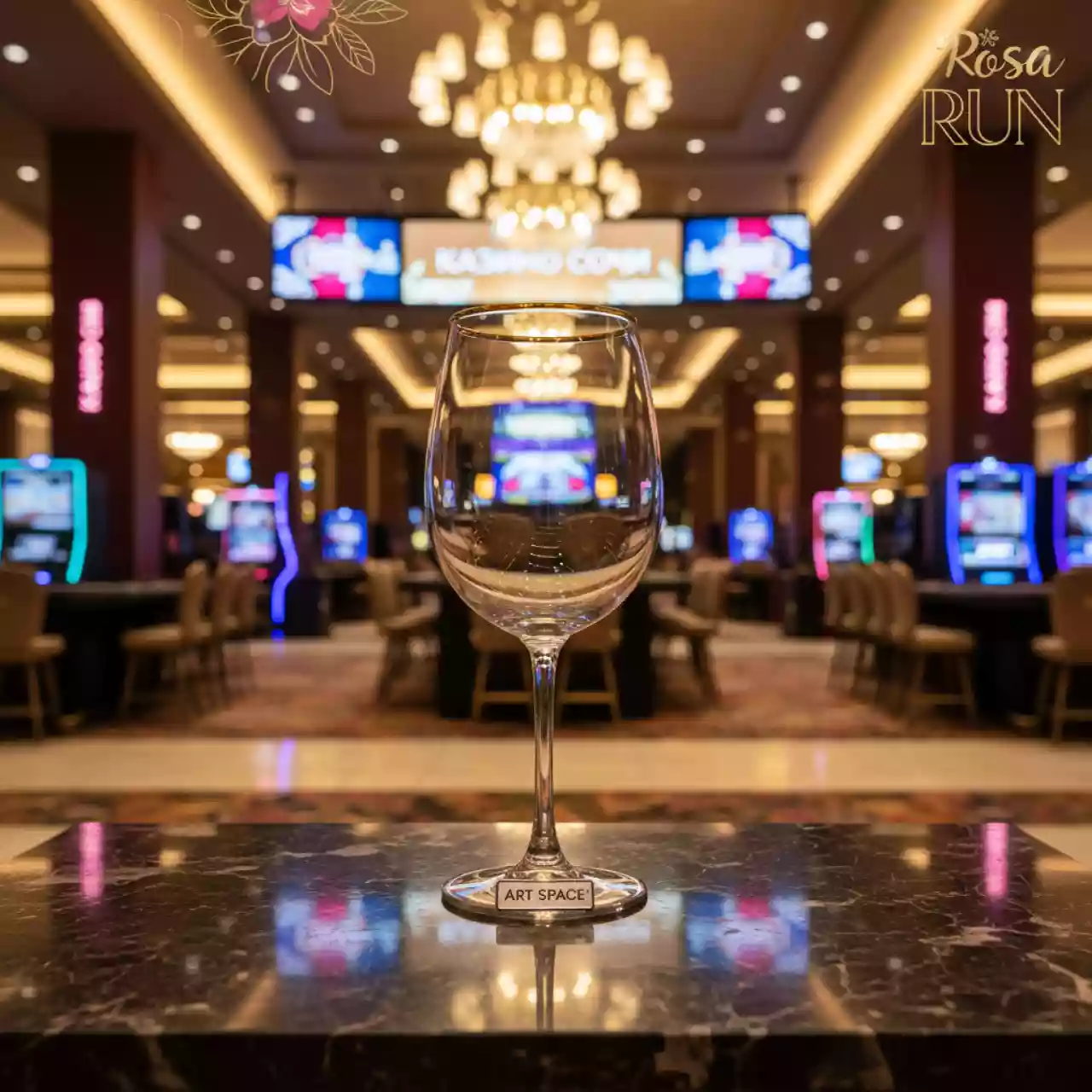 Аренда Бокал Эванс 390 мл прозрачный с золотым кантом в казино «Сочи» — ART SPACE