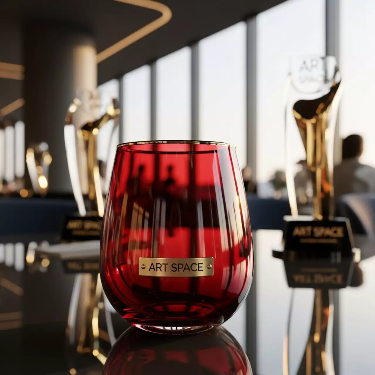 Аренда Бокал Кения красный с золотым кантом 200 мл в казино «Сочи» — ART SPACE