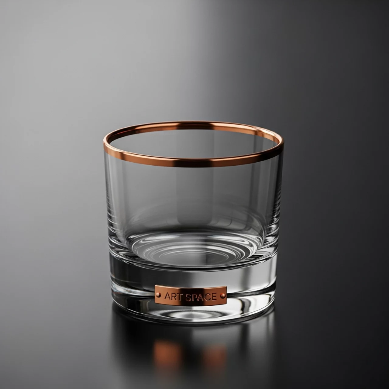 Аренда Бокал прозрачный с медным кантом Эванс 300 мл в Cosmos Sochi Hotel — ART SPACE