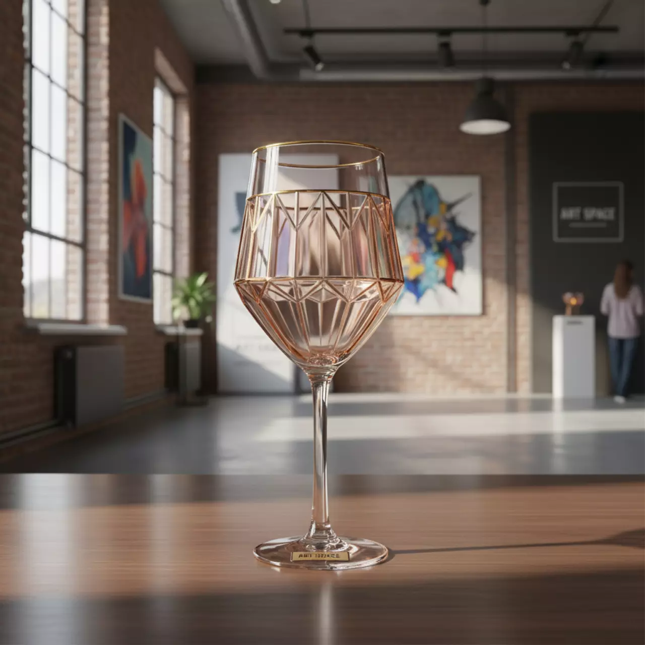 Аренда Бокал розовый с золотым кантом Кения 300 мл в лофте «Студия 21» — ART SPACE