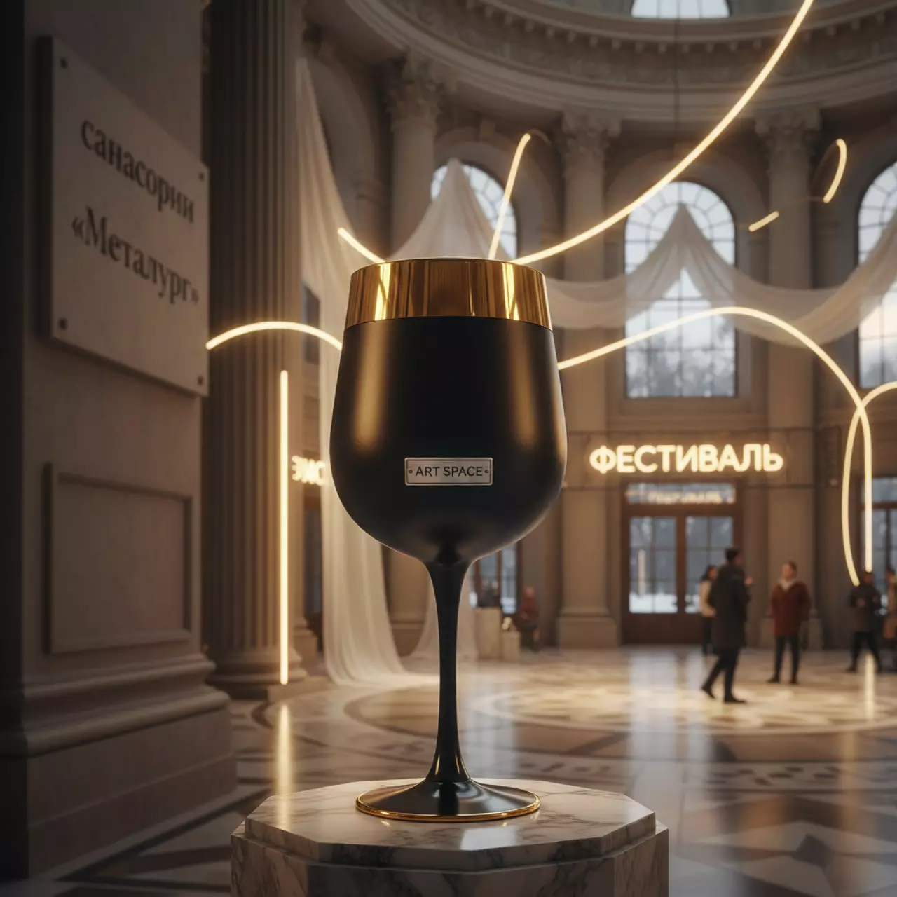 Аренда Бокал Валенсия черный gold 200 мл в санатории «Металлург» — ART SPACE