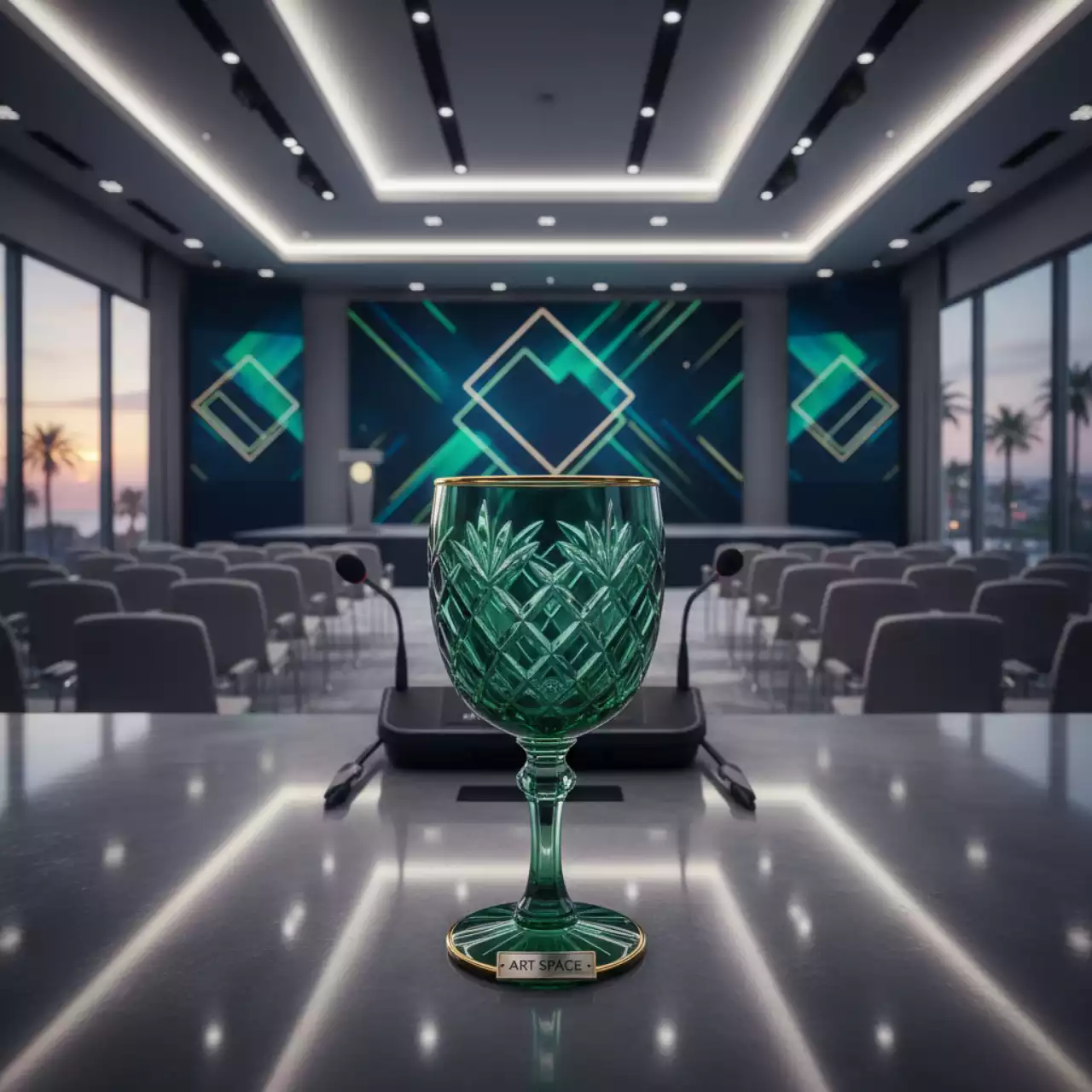 Аренда Бокал Валенсия Gold зеленый 200 мл в Cosmos Sochi Hotel — ART SPACE