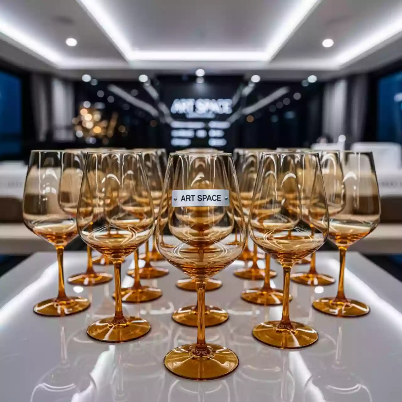 Аренда Бокалы Алонсо янтарные на VIP теплоходе (Морпорт Сочи) — ART SPACE