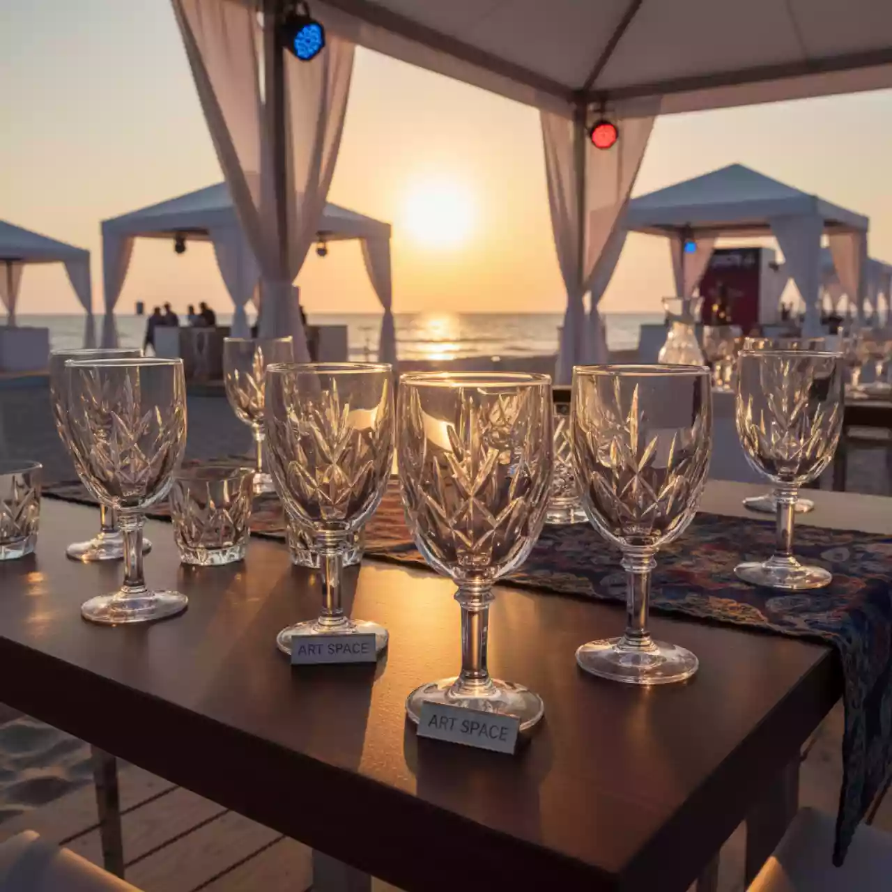 Аренда Бокалы Кристаль на пляже «Маяк» — ART SPACE