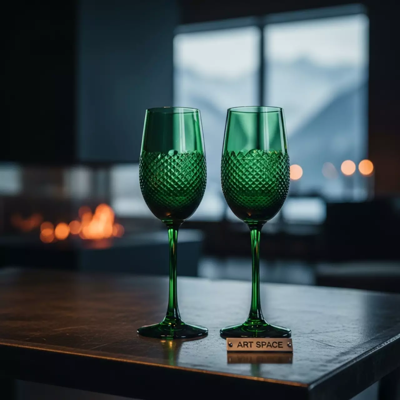 Аренда Бокалы зеленые Мюссе флюте набор из 2 в Radisson Hotel Rosa Khutor — ART SPACE