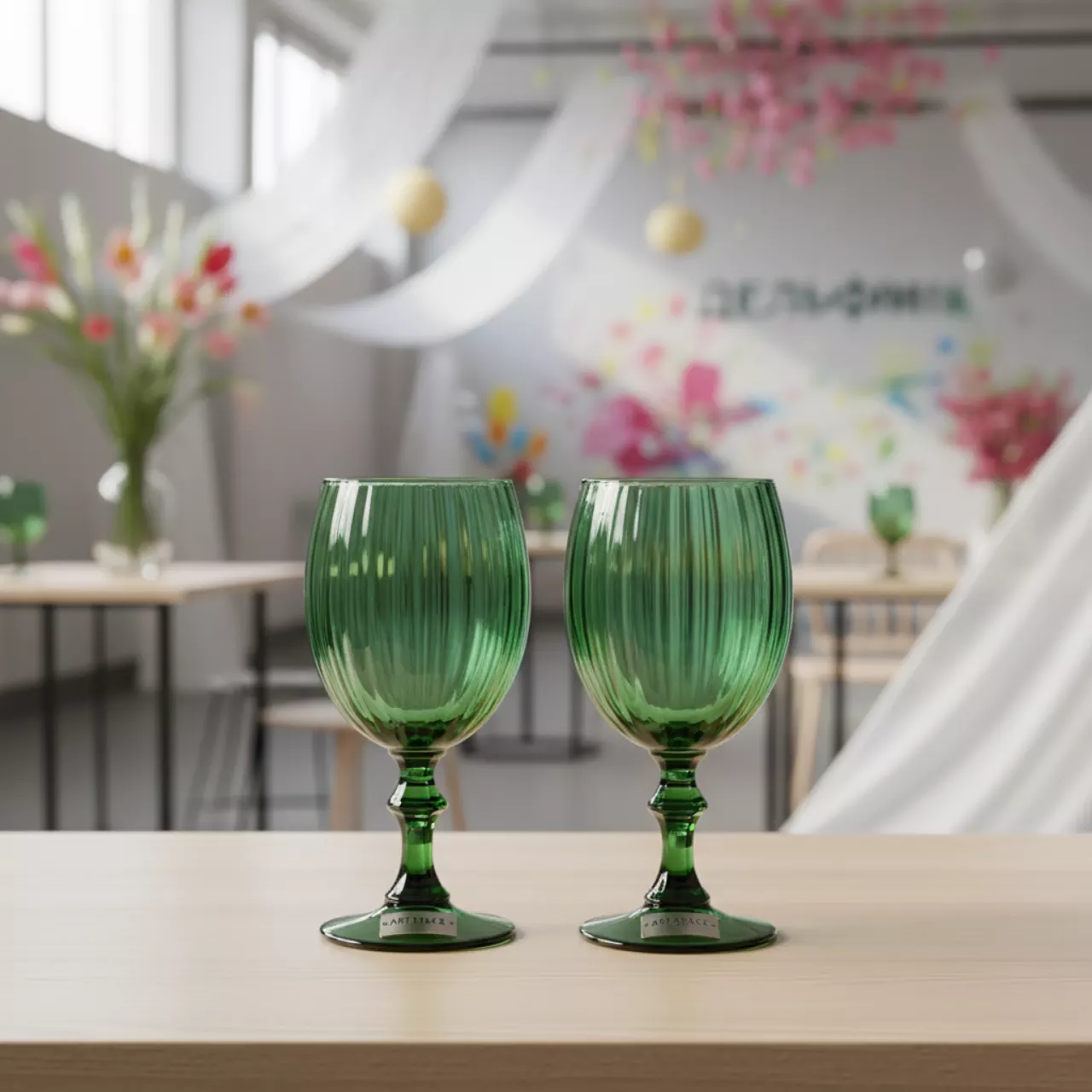 Аренда Бокалы зеленые Мюссе набор из 2 в банкетном зале «Дельфин» — ART SPACE