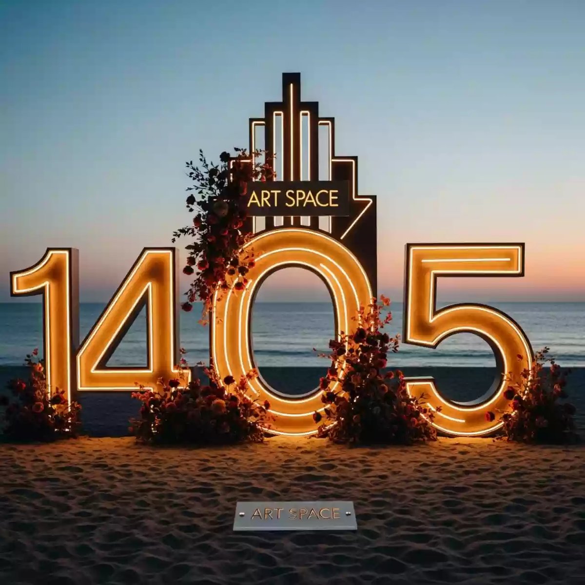 Аренда Буквы и цифры световые из цветов на пляже «Ривьера» — ART SPACE