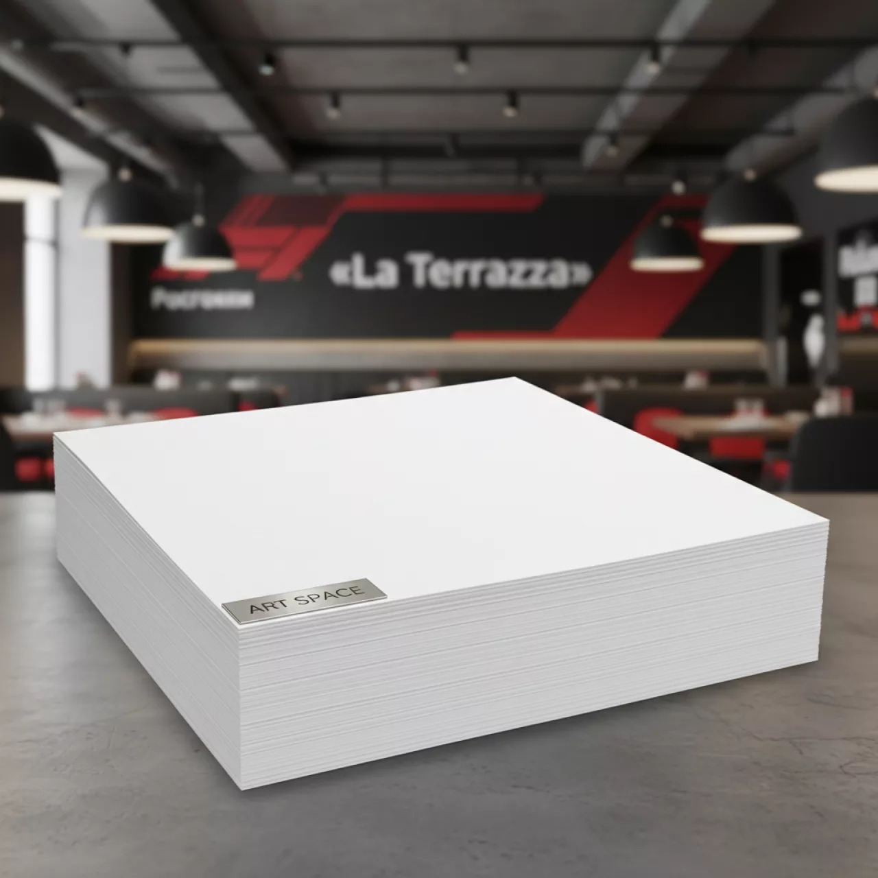 Аренда Бумага дизайнерская высокобелая HPG VIVID в ресторане «La Terrazza» — ART SPACE