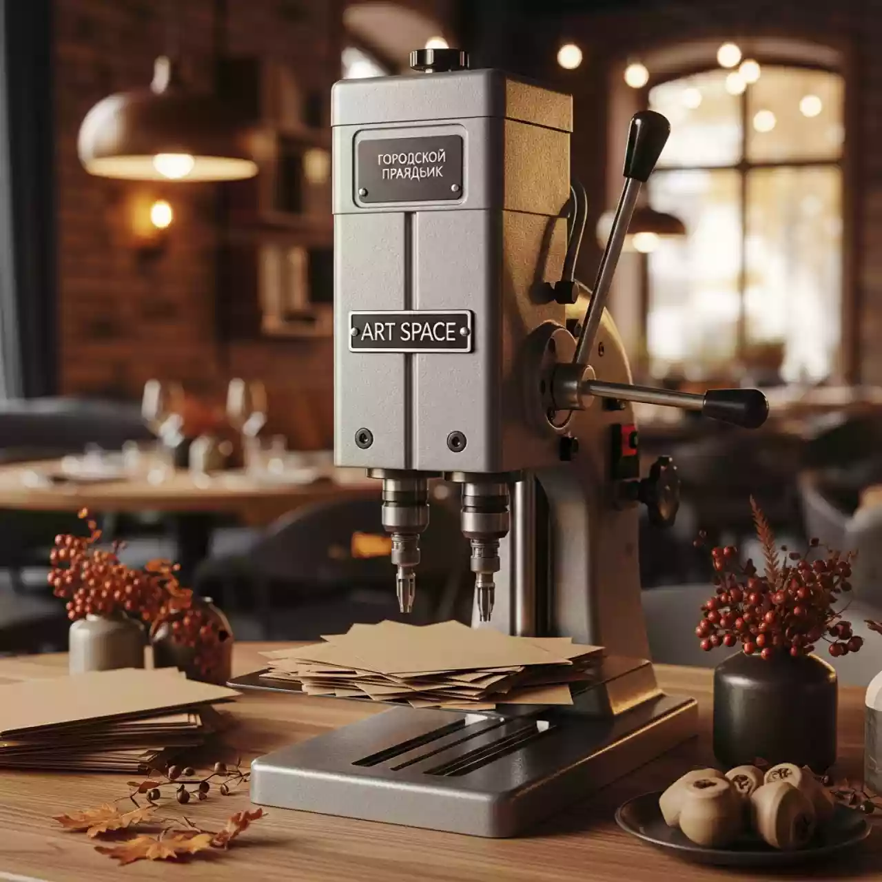 Аренда Бумагосверлильная машина Uchida XA 2W в ресторане «Сыроварня» — ART SPACE