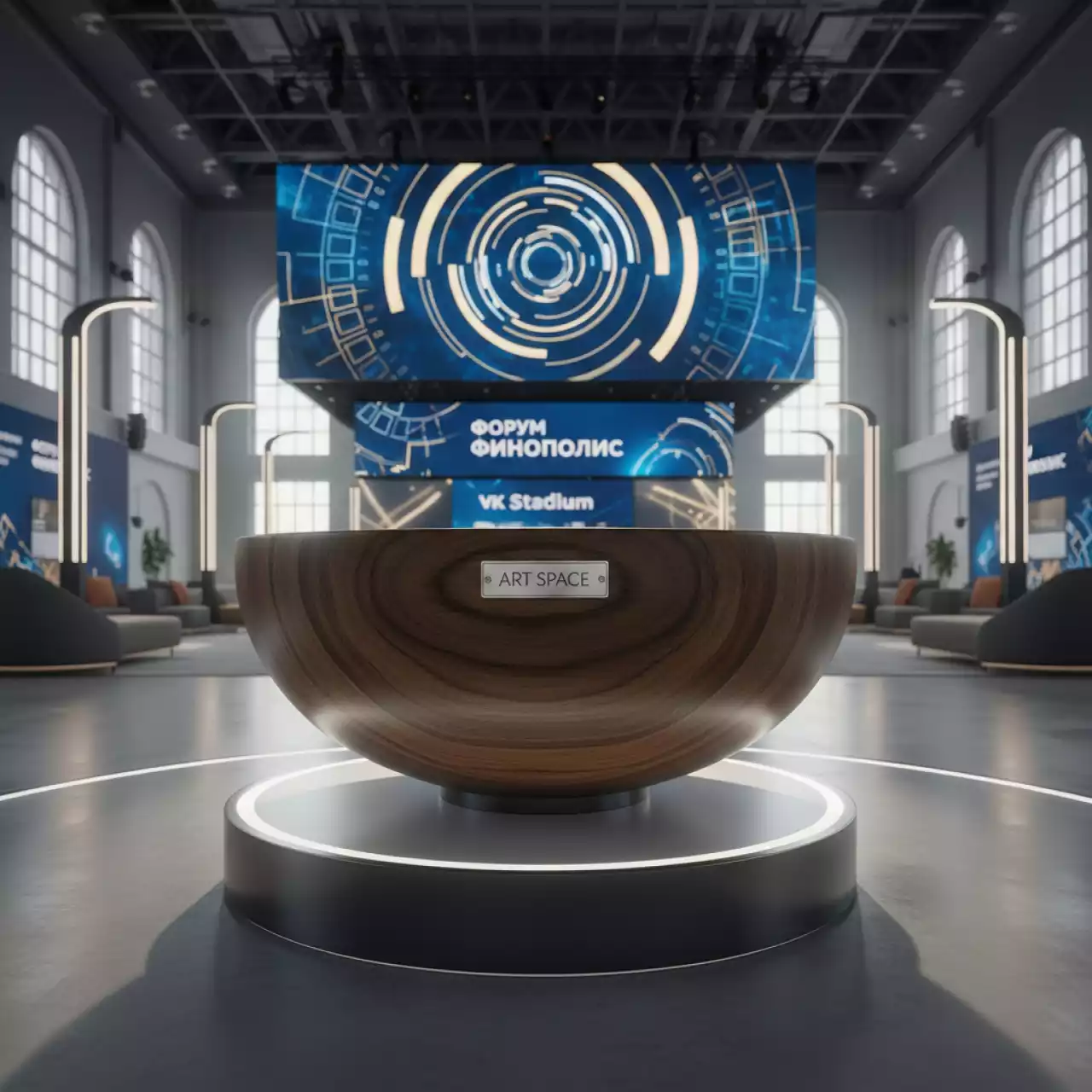 Аренда Чаша большая деревянная D 280 мм в VK Stadium Sirius — ART SPACE