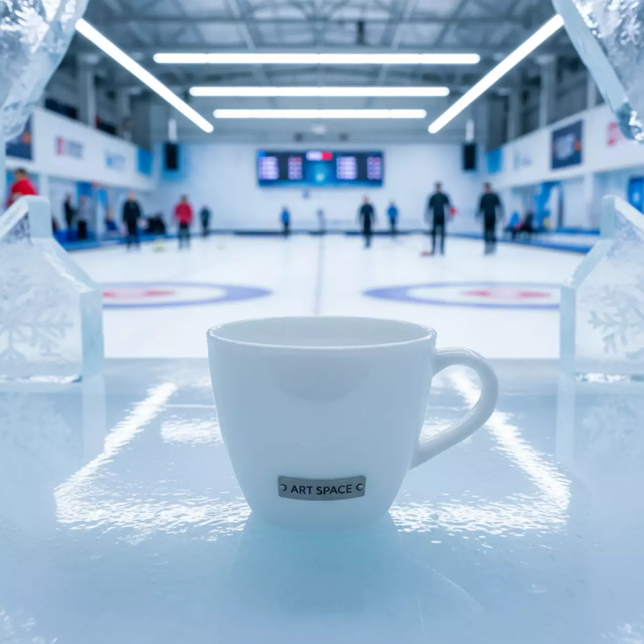 Аренда Чашка чайная Ресторан белая стекло в Керлинговом центре «Ледяной куб» — ART SPACE