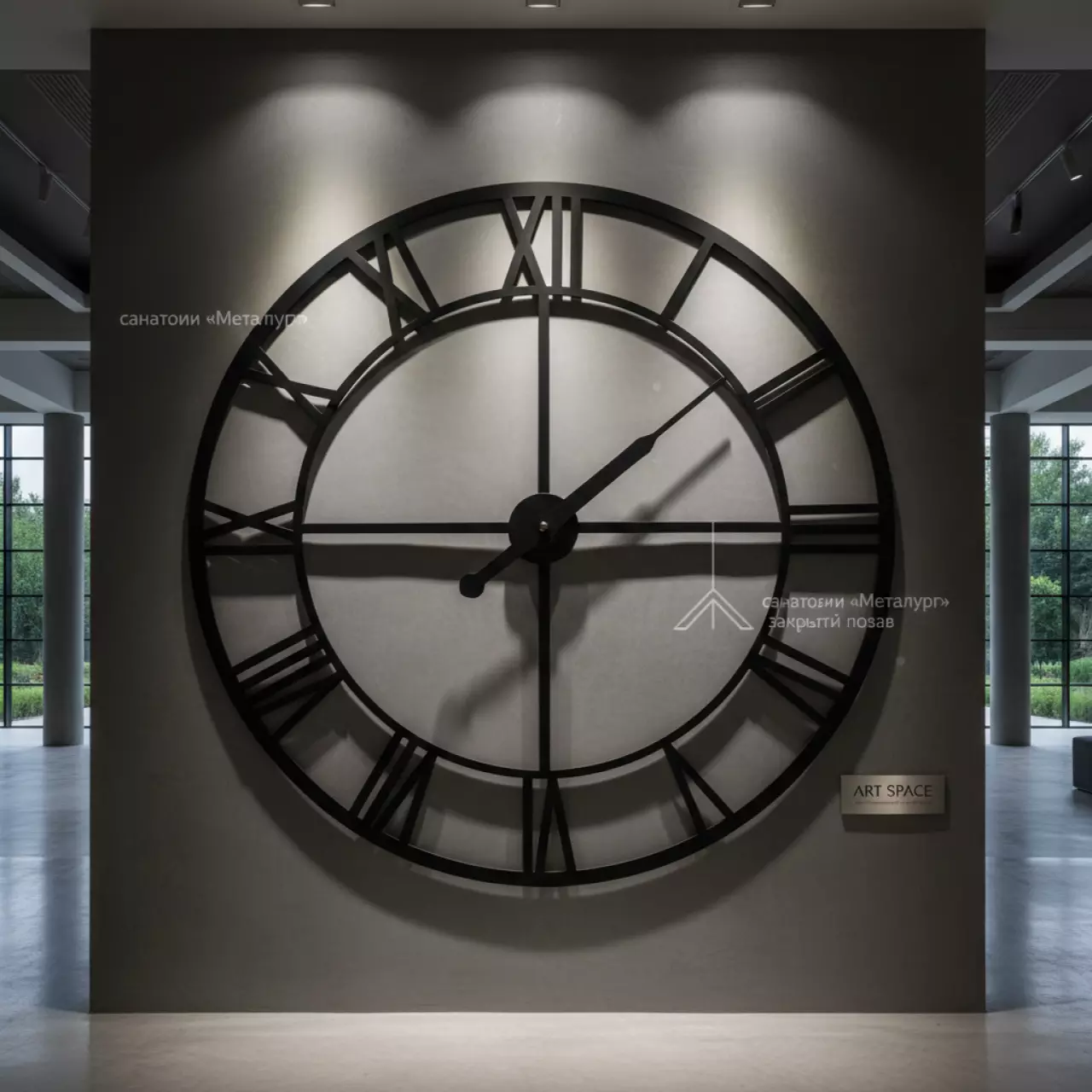 Аренда Часы декоративные Black Clock в санатории «Металлург» — ART SPACE