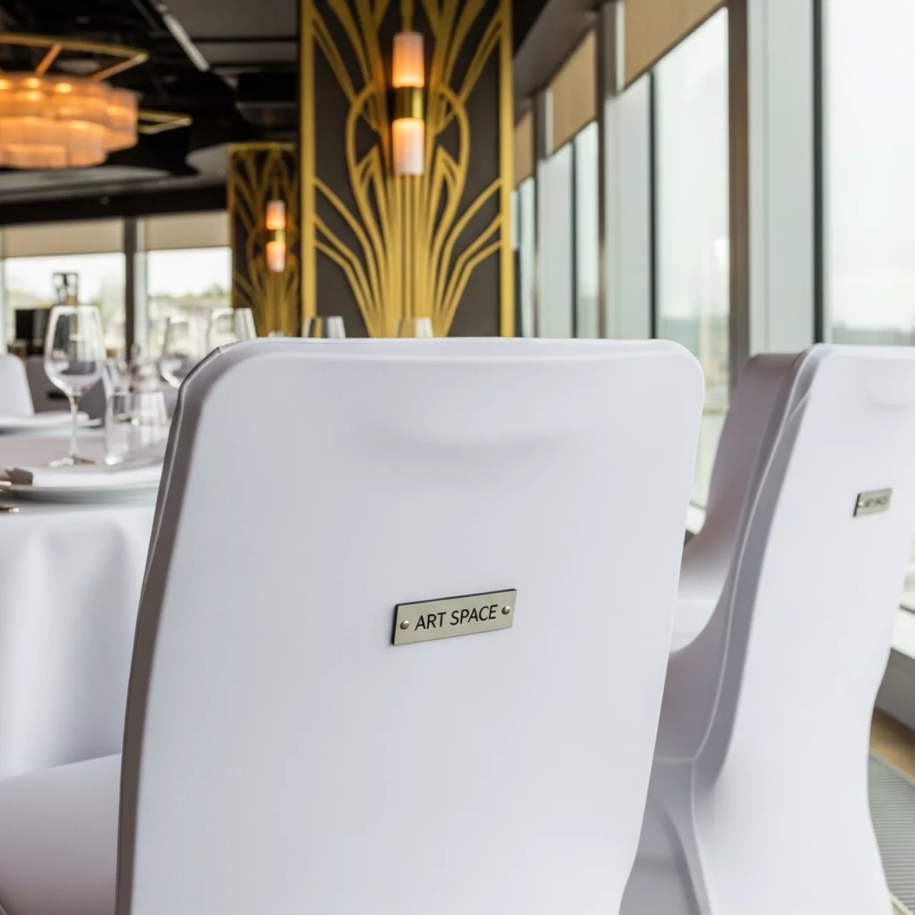 Аренда Чехлы на стулья белый в ресторане «Voda» — ART SPACE