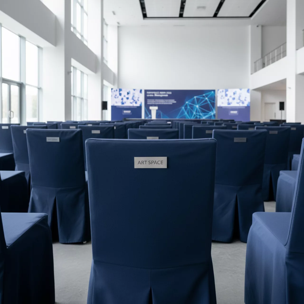 Аренда Чехол 02 с прямой спинкой темно синий в конгресс-холле отеля Жемчужина — ART SPACE