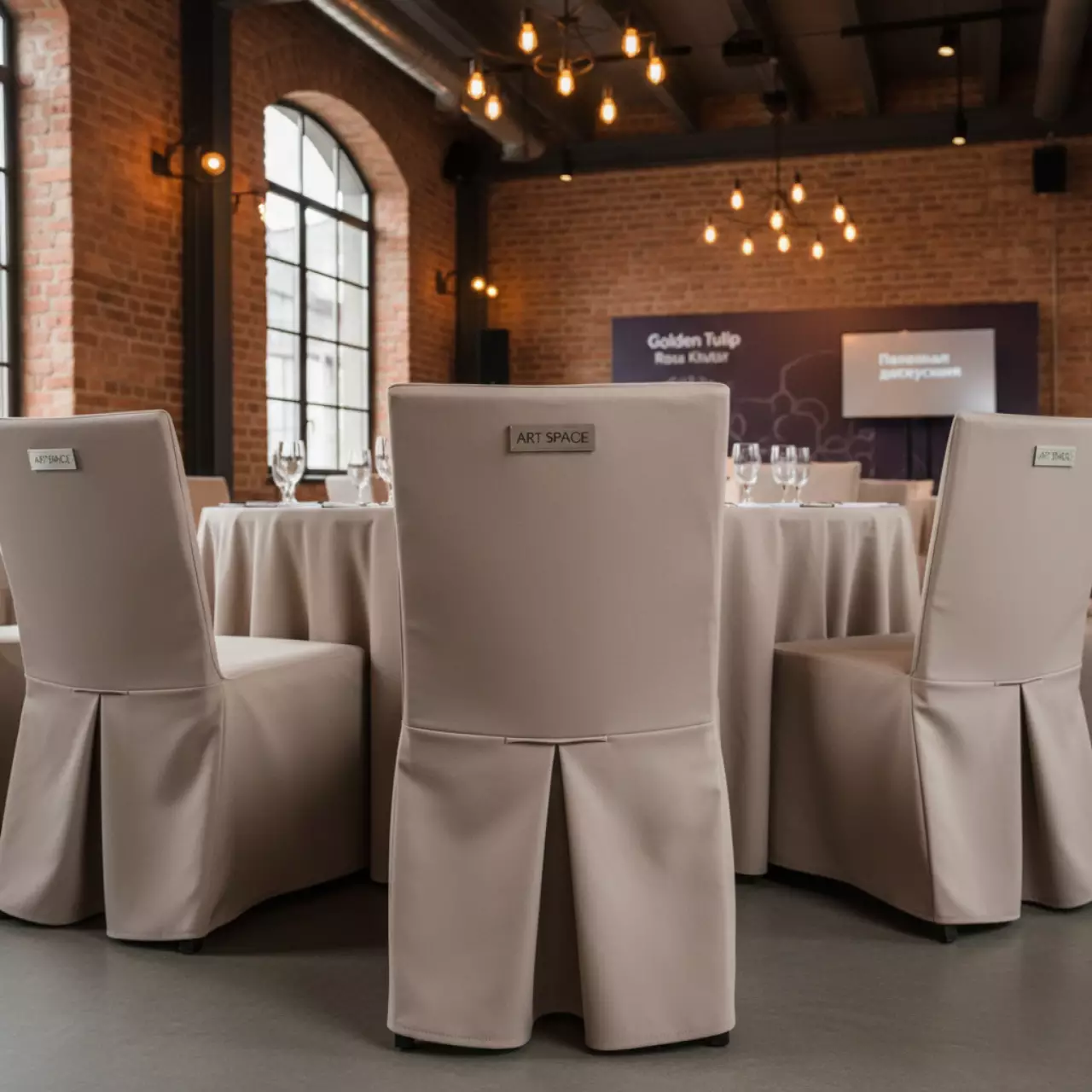 Аренда Чехол 57 габардин бежевый в Golden Tulip Rosa Khutor — ART SPACE