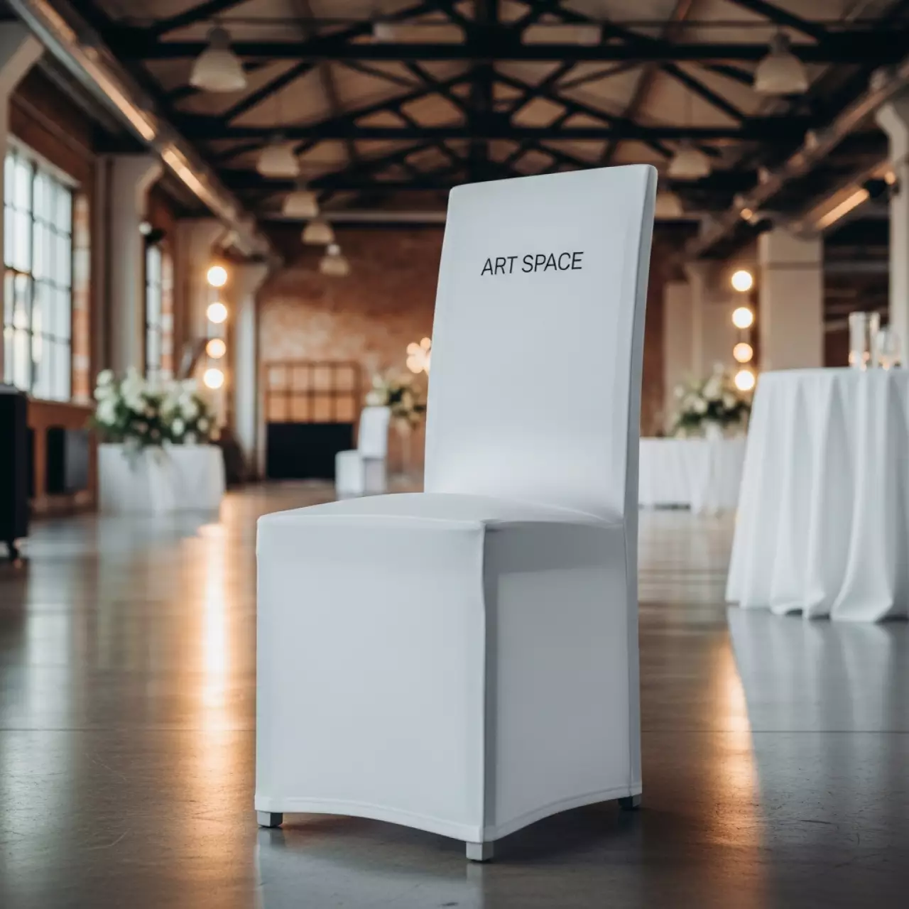 Аренда Чехол 80 на стул Кьявари универсальный в ледовом дворце «Роза Хутор» — ART SPACE