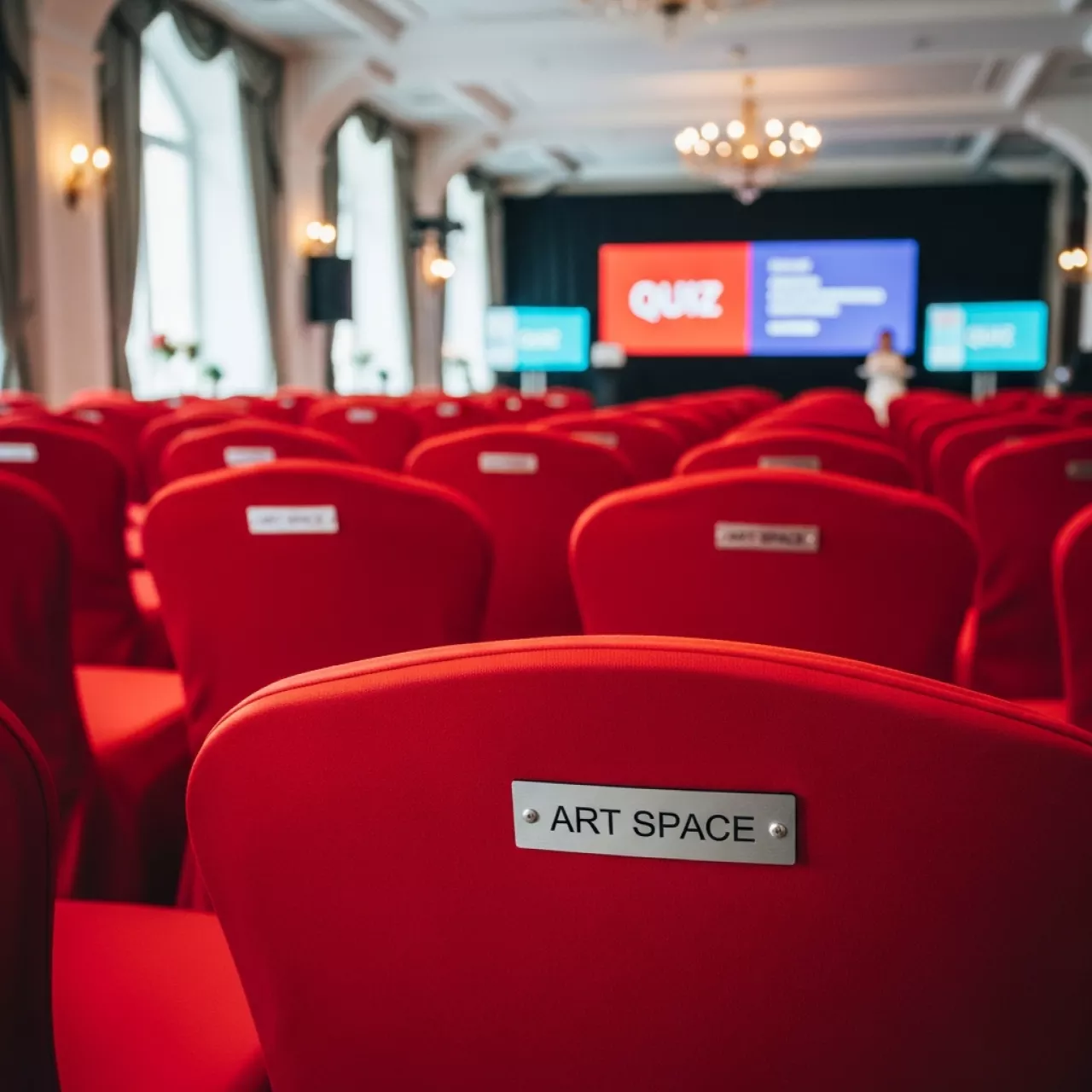 Аренда Чехол банкетный для стула Изо красный из ткани в отеле «Богатырь» — ART SPACE