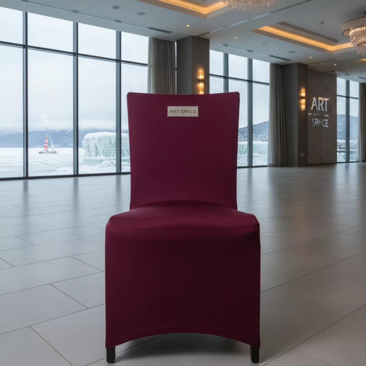 Аренда Чехол для стула бордовый стрейч R4E 00376 на парусной регате (Сочи) — ART SPACE