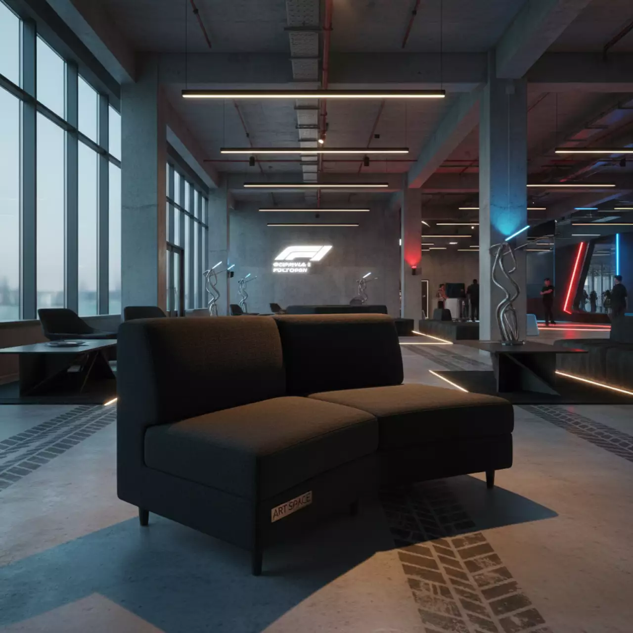 Аренда Чехол для углового модуля Lund черный полиэстер в Сириус Арене — ART SPACE