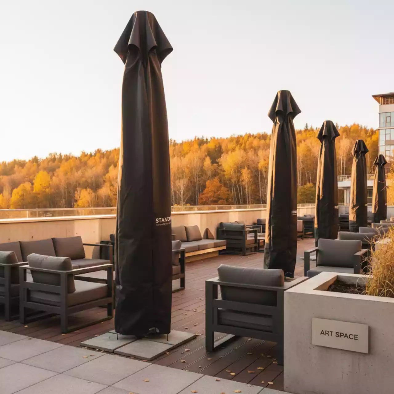 Аренда Чехол для уличных зонтов Standart 2020 3030 3040 3535 3500 в Courtyard by Marriott Sochi — ART SPACE