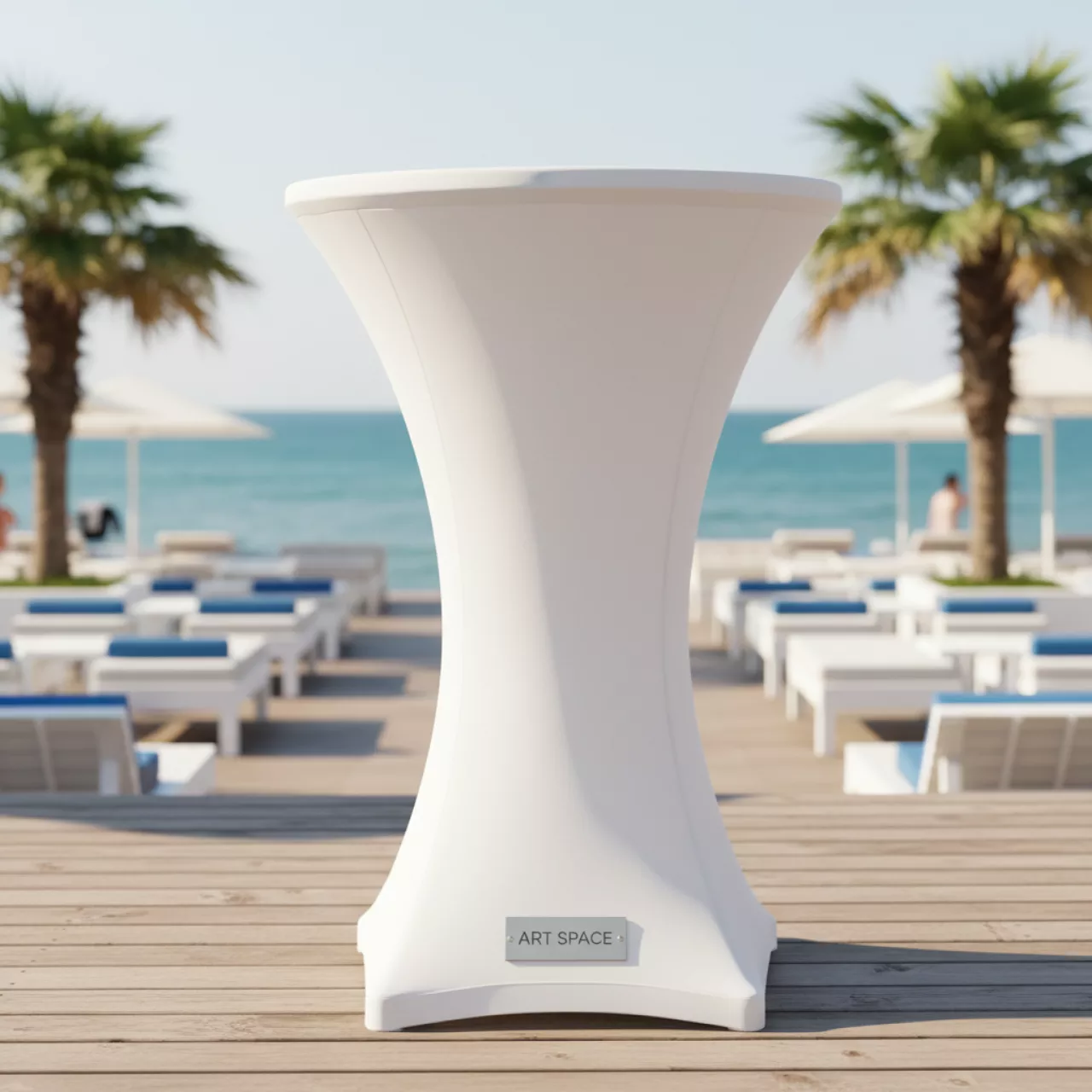 Аренда Чехол для высокого стола белый на пляжных клубах Хосты — ART SPACE