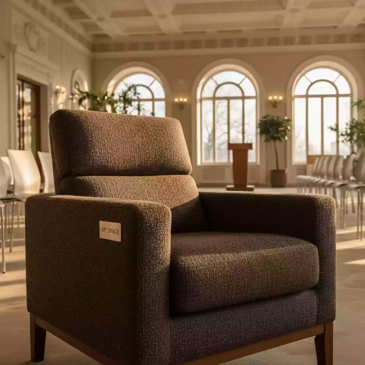 Аренда Чехол E01 для стула Eames коричневый уплотненный в санатории «Сочи» — ART SPACE