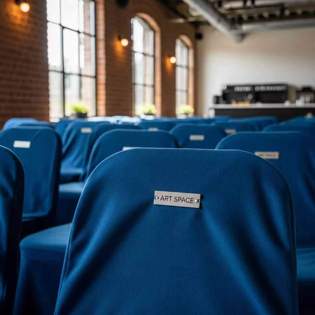 Аренда Чехол E01 для стула Eames велюр синий уплотненный в ресторане «La Terrazza» — ART SPACE