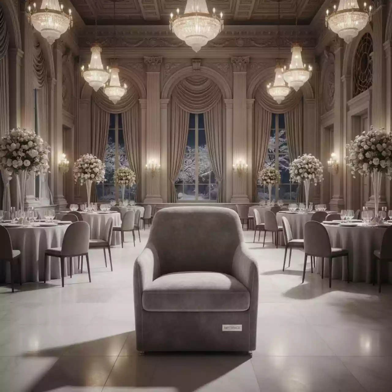 Аренда Чехол Е01 на стул Eames уплотненный велюр серый в Panorama by Mercure — ART SPACE