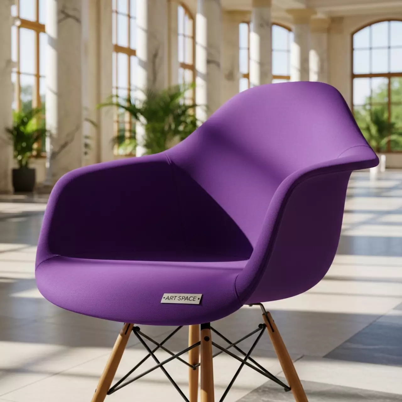 Аренда Чехол Е06 на стул Eames фиолетовый в санатории «Русь» — ART SPACE