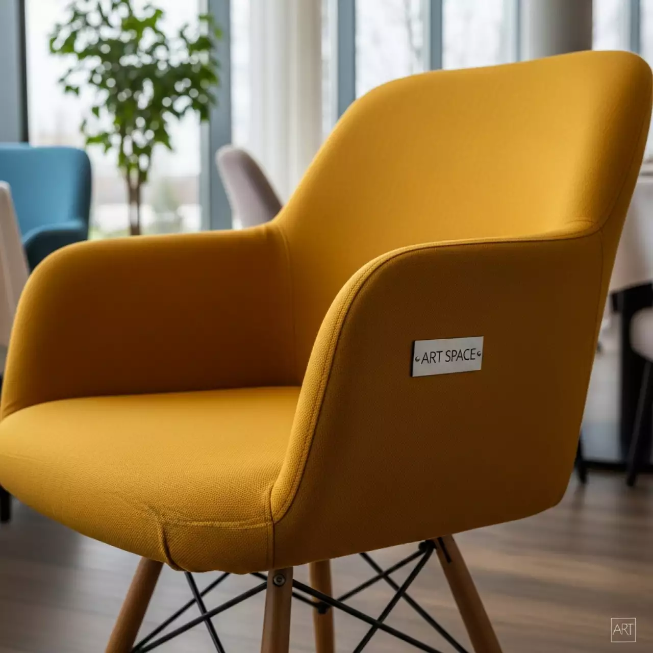 Аренда Чехол E07 для стула Eames горчичный в ресторане «La Terrazza» — ART SPACE