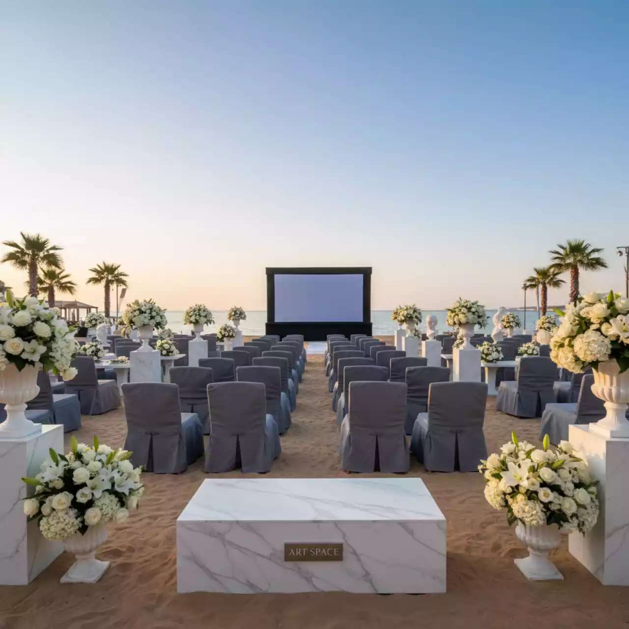 Аренда Чехол Е 04 на стул Eames серый на пляже «Ривьера» — ART SPACE