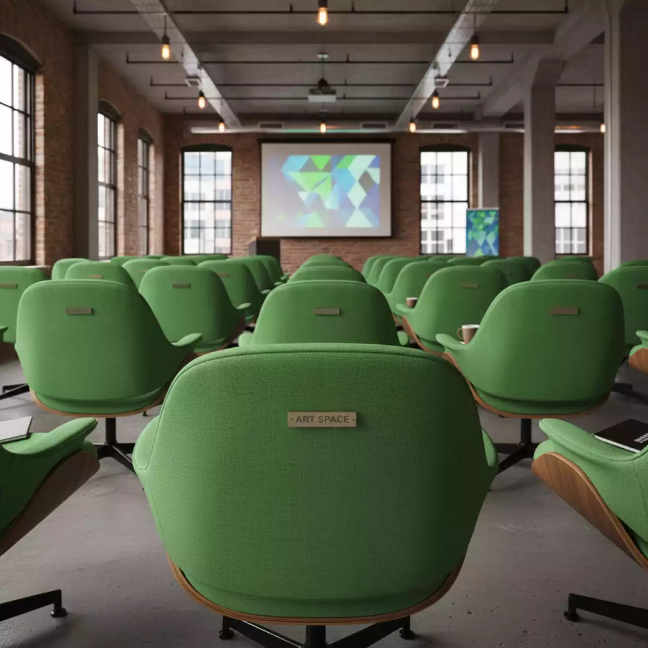 Аренда Чехол Е 04 на стул Eames зеленый в лофте «Студия 21» — ART SPACE