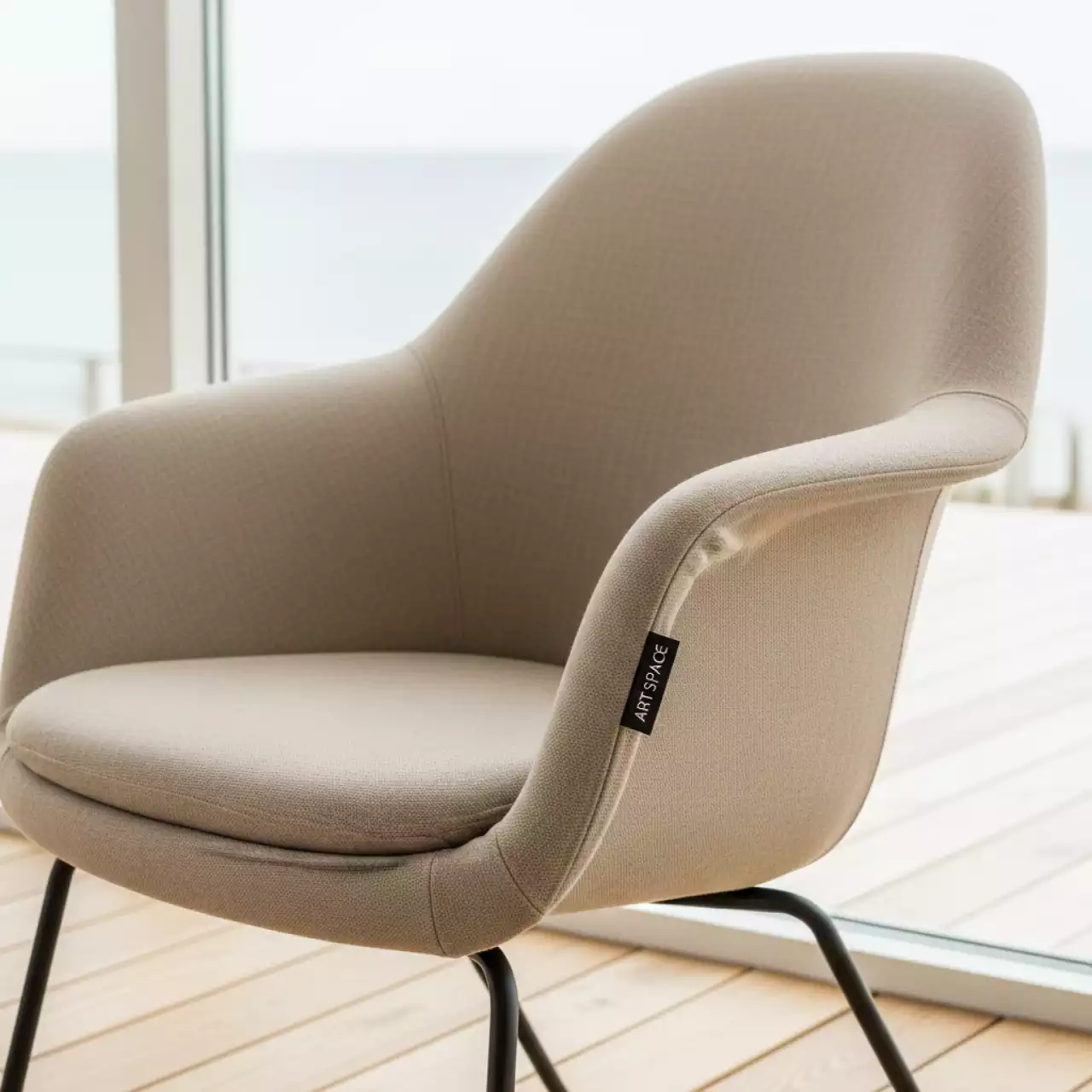 Аренда Чехол Е 06 на стул Eames бежевый на пляжных клубах Хосты — ART SPACE