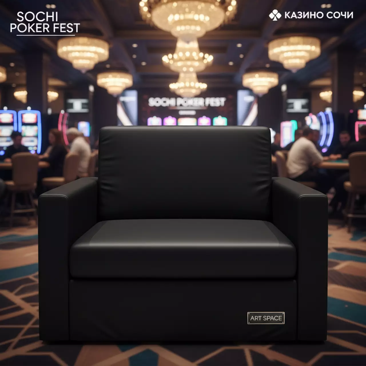 Аренда Чехол на 1 местный модуль Lund черный полиэстер в казино «Сочи» — ART SPACE