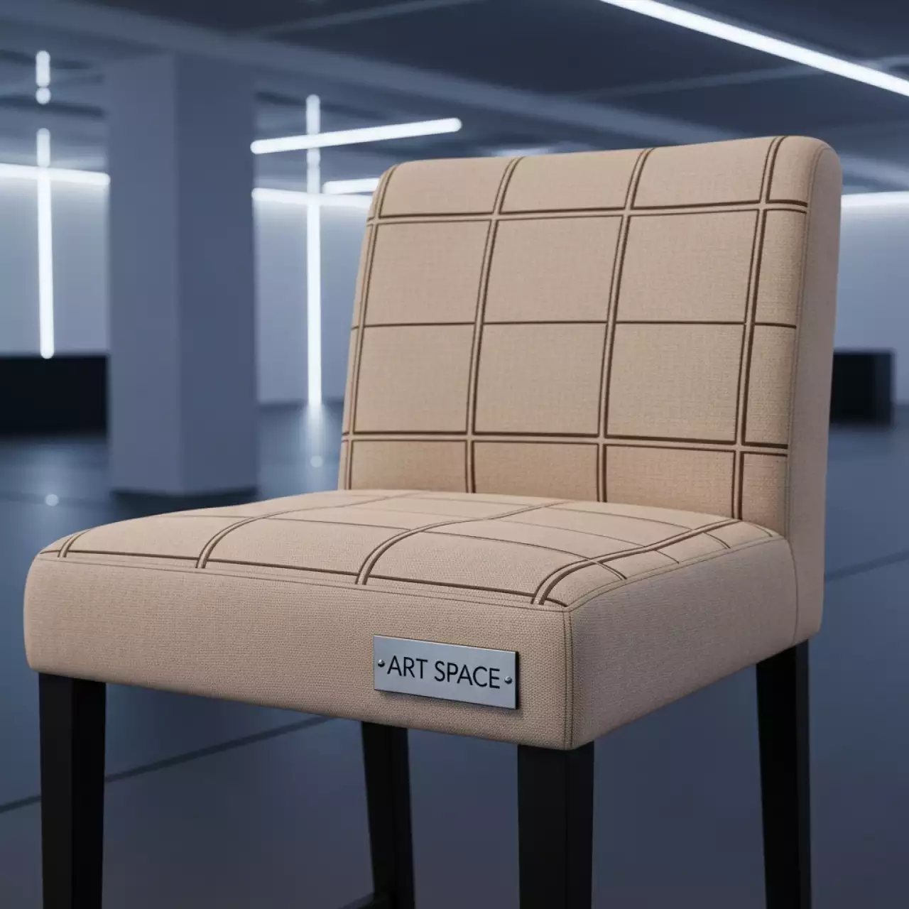 Аренда Чехол на барный стул прямоугольная строчка бежевый в Mantera Supreme — ART SPACE