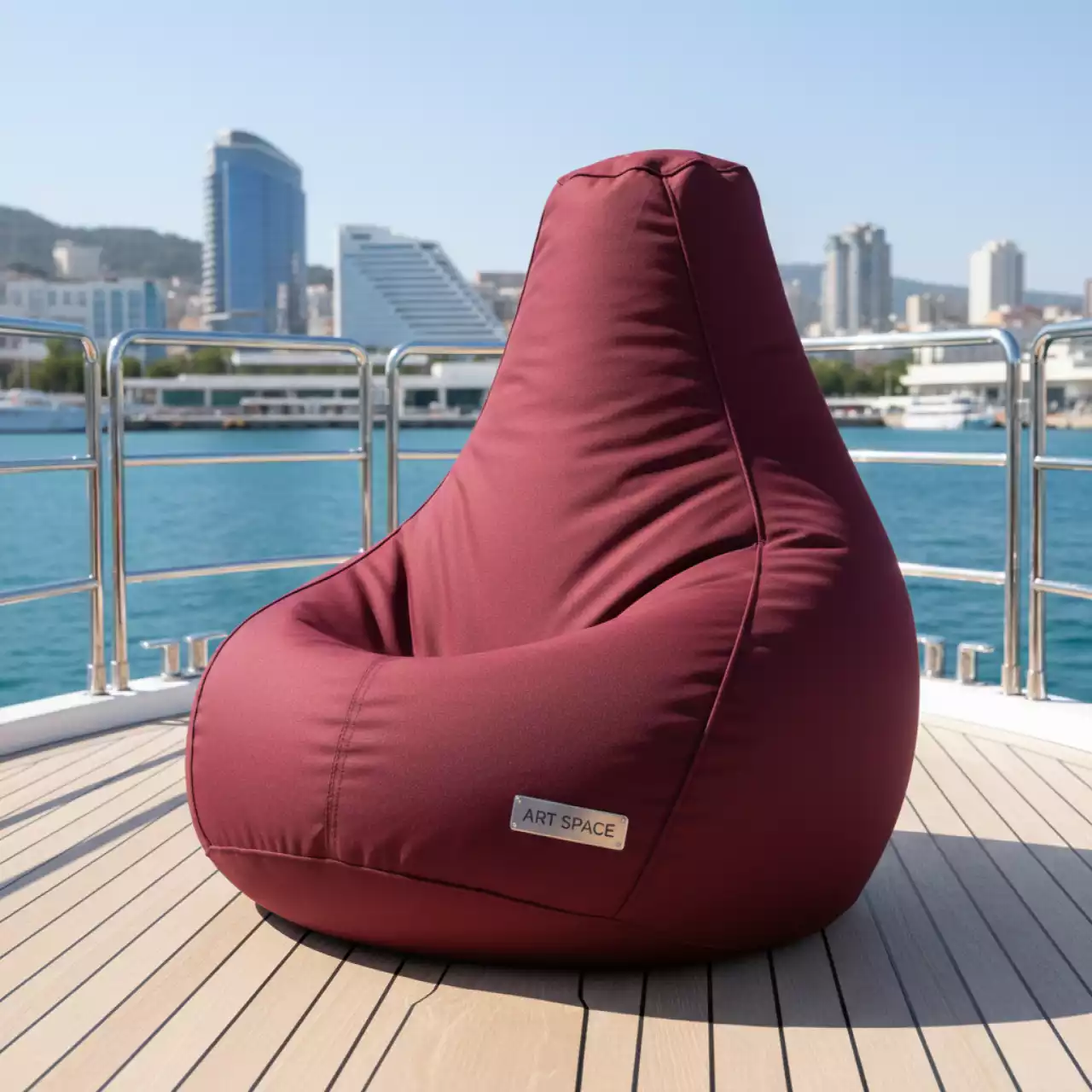 Аренда Чехол на кресло мешок Груша бордовый на VIP теплоходе (Морпорт Сочи) — ART SPACE