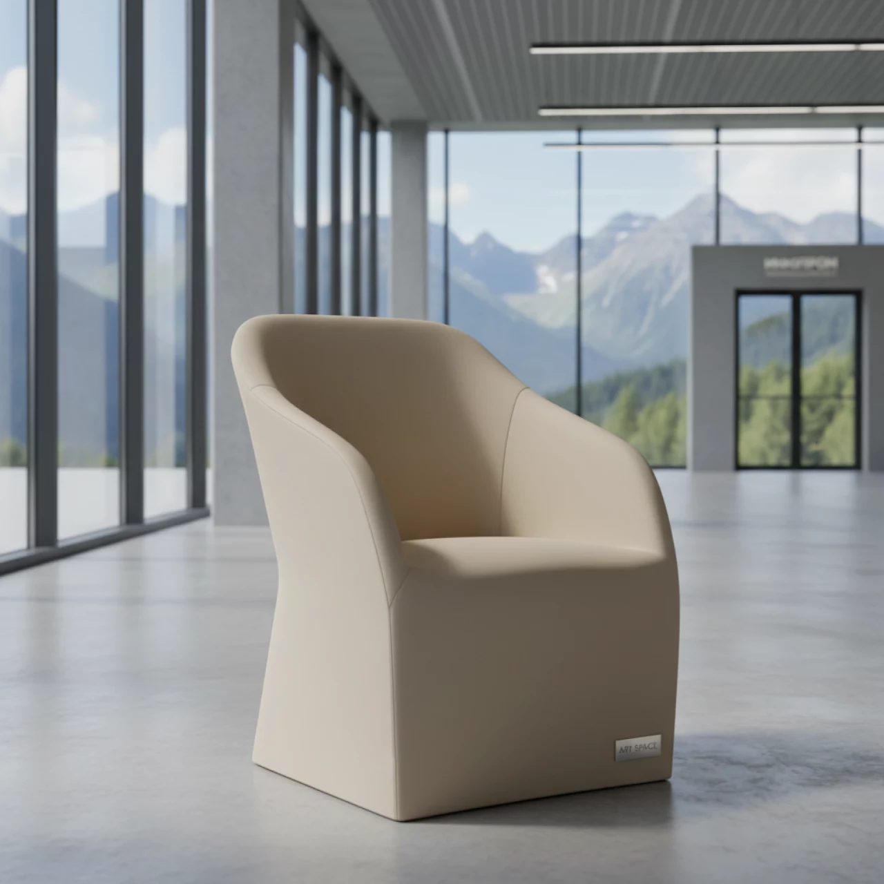 Аренда Чехол на стул Eames E07 бежевый в ледовом дворце «Роза Хутор» — ART SPACE