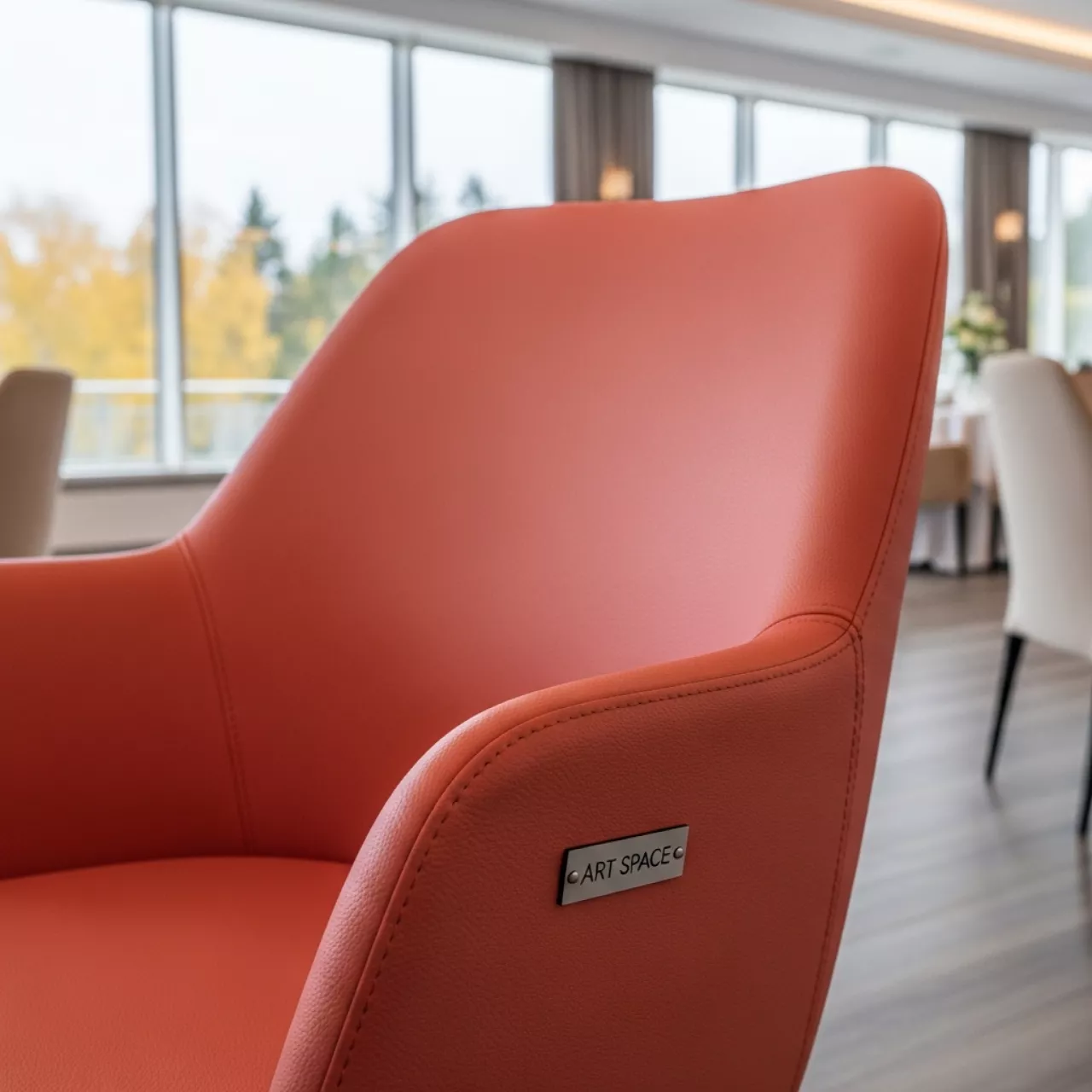 Аренда Чехол на стул Eames E07 кожзам коралл в Bridge Resort — ART SPACE