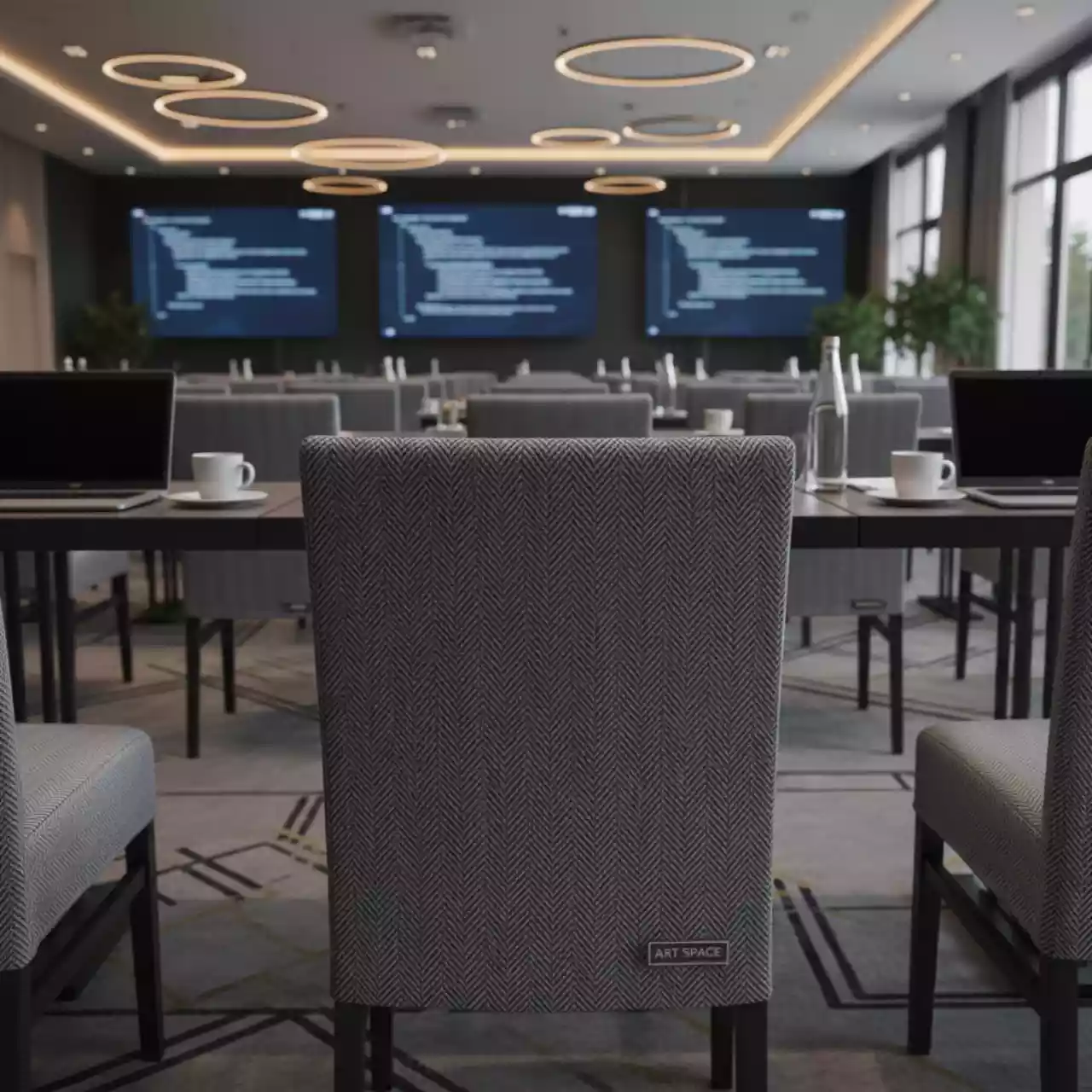 Аренда Чехол на стул Frankfurt елка серый в санатории «Октябрьский» — ART SPACE