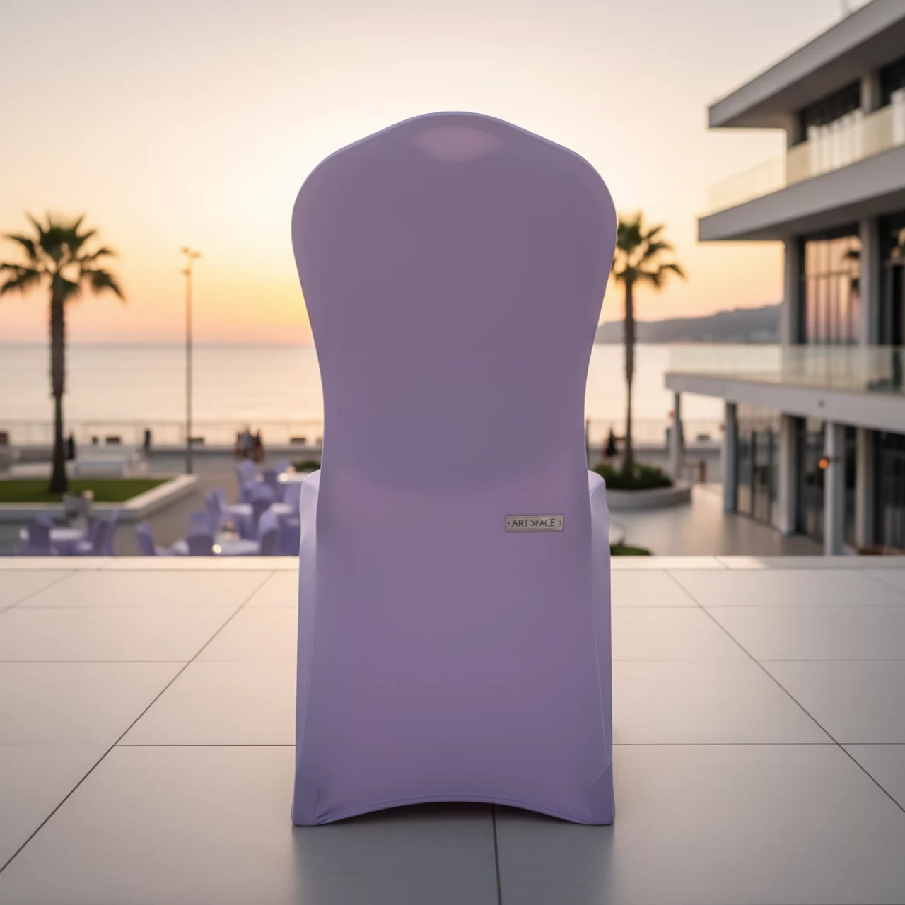 Аренда Чехол на стул со спинкой CHILLY сиреневый на Имеретинской набережной — ART SPACE