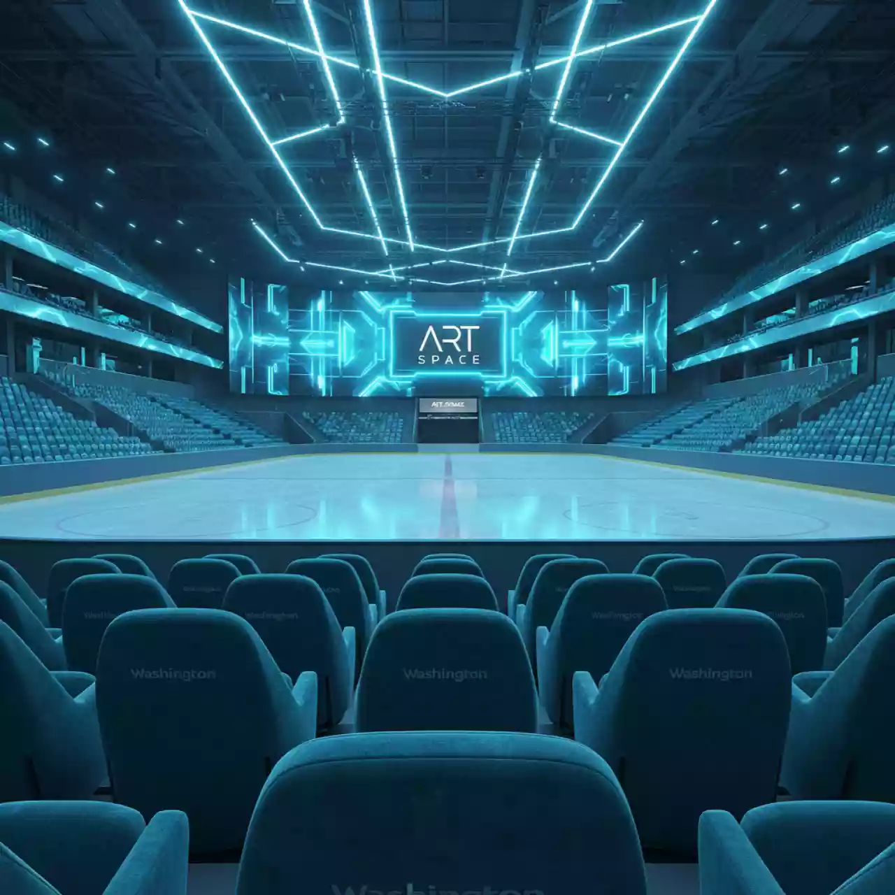 Аренда Чехол на стул "Вашингтон" морская волна в ледовом дворце «Роза Хутор» — ART SPACE