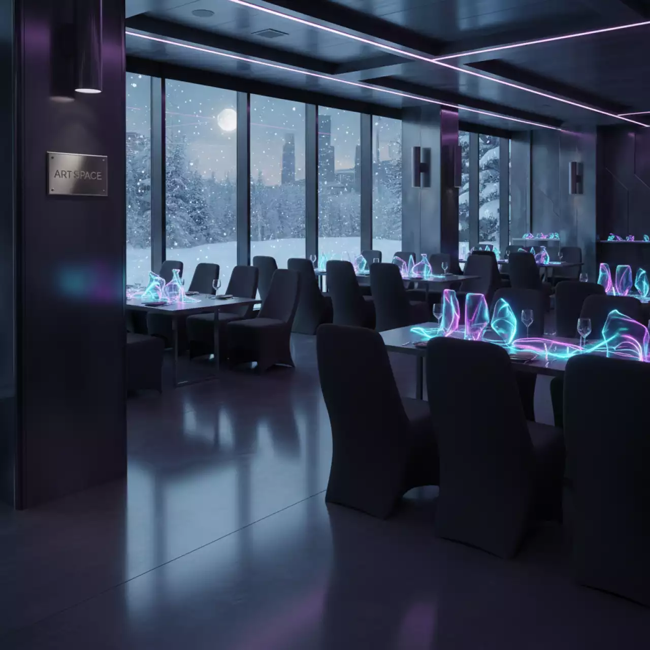 Аренда Чехол стрейч черный в ресторане «Плакучая Ива» — ART SPACE