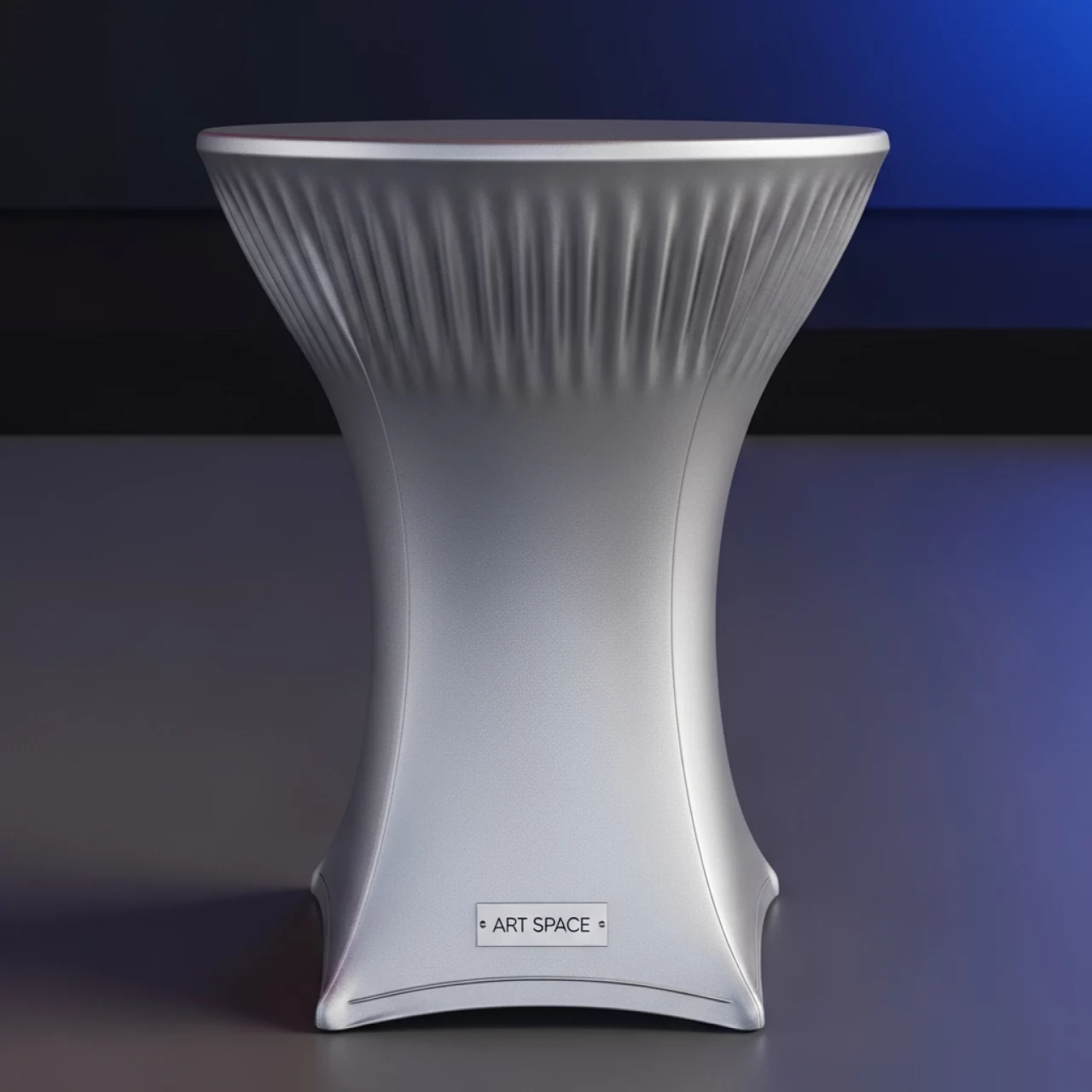 Аренда Чехол стрейч для коктейльного стола диаметр 78 см серебряный в Delta Sirius — ART SPACE