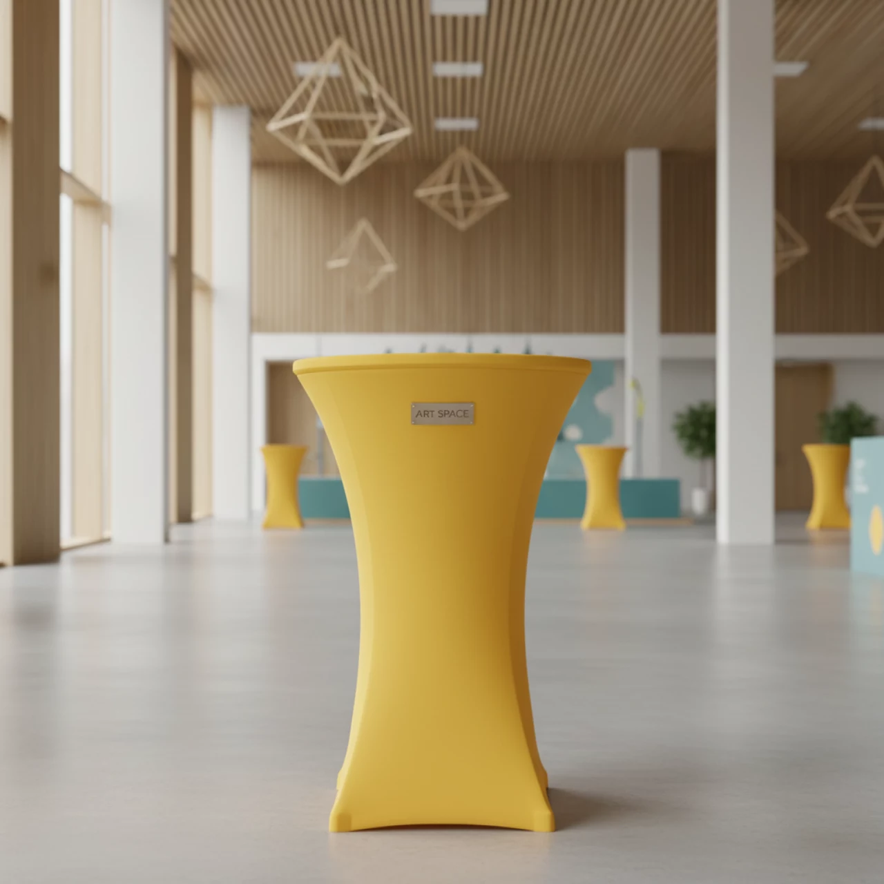 Аренда Чехол стрейч для коктейльного стола диаметром 78 см желтый в VK Stadium Sirius — ART SPACE