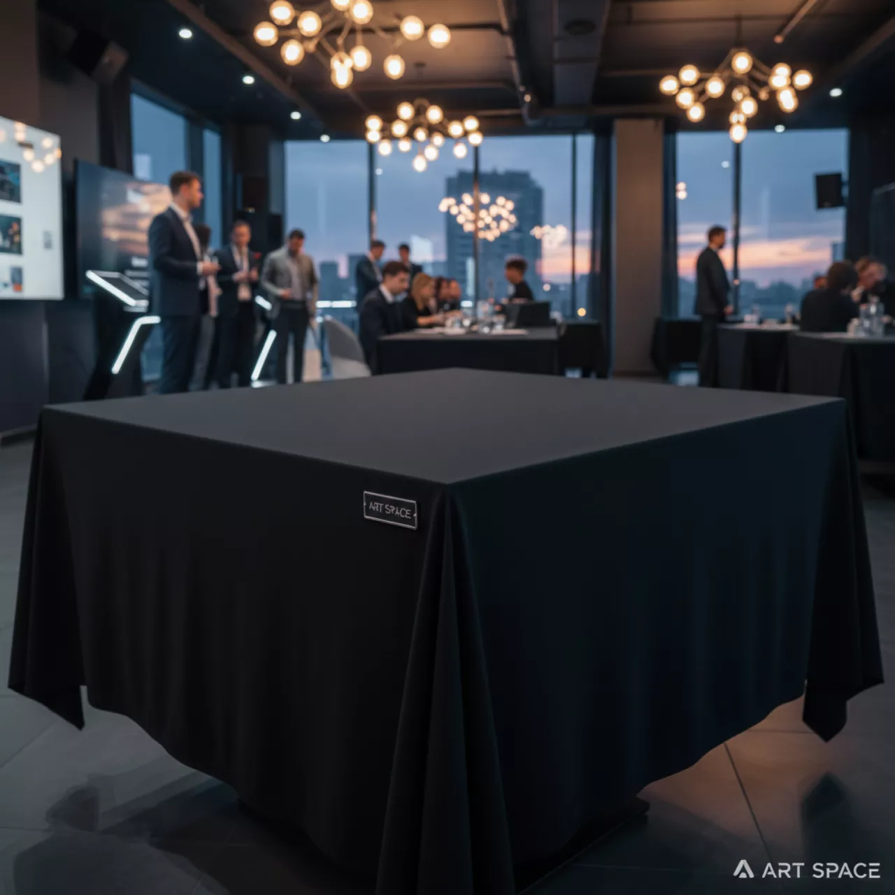 Аренда Чехол стрейч на стол 180х80 черный в ресторане «Плакучая Ива» — ART SPACE