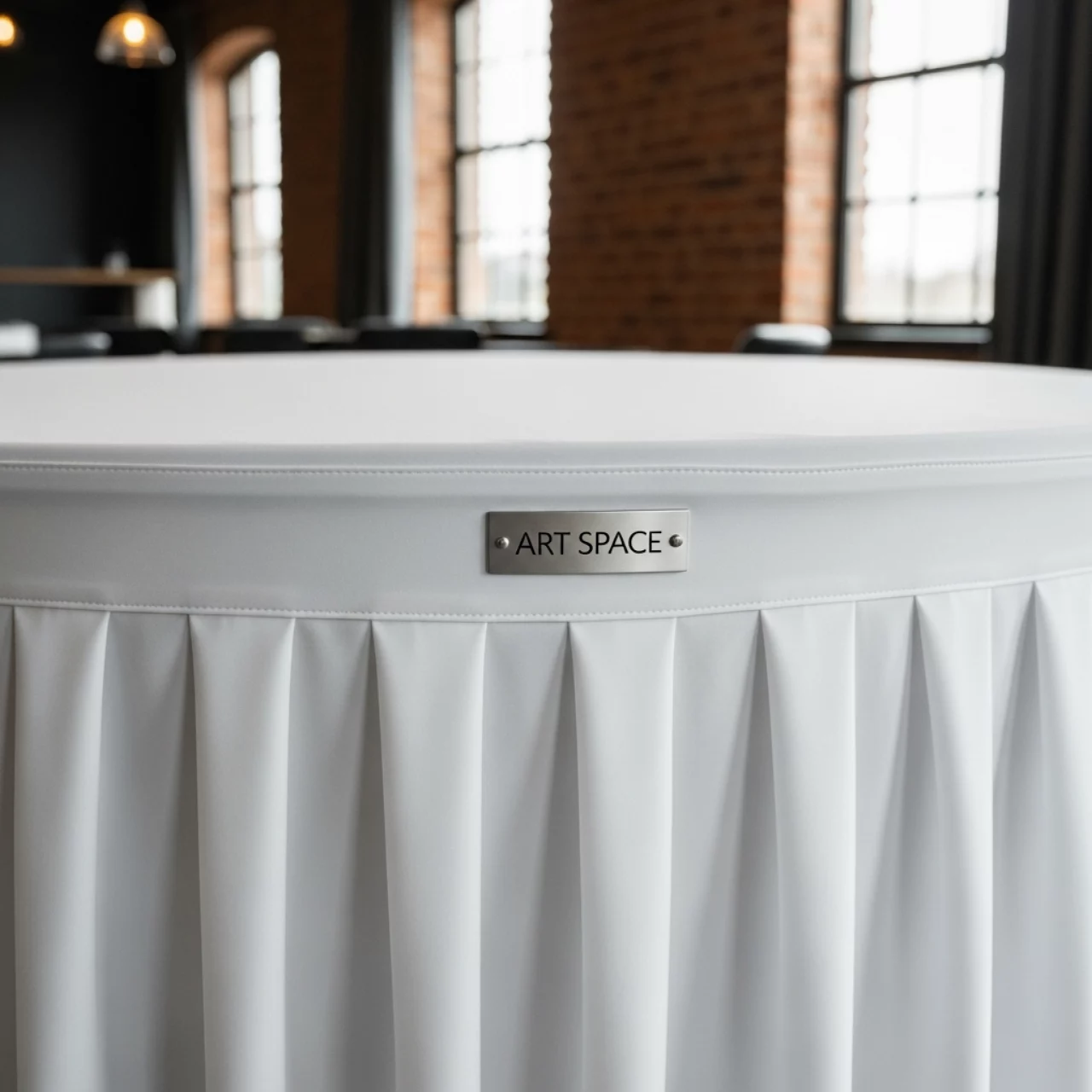 Аренда Чехол стрейч с юбкой для круглого стола 180 см белый в ресторане «La Terrazza» — ART SPACE