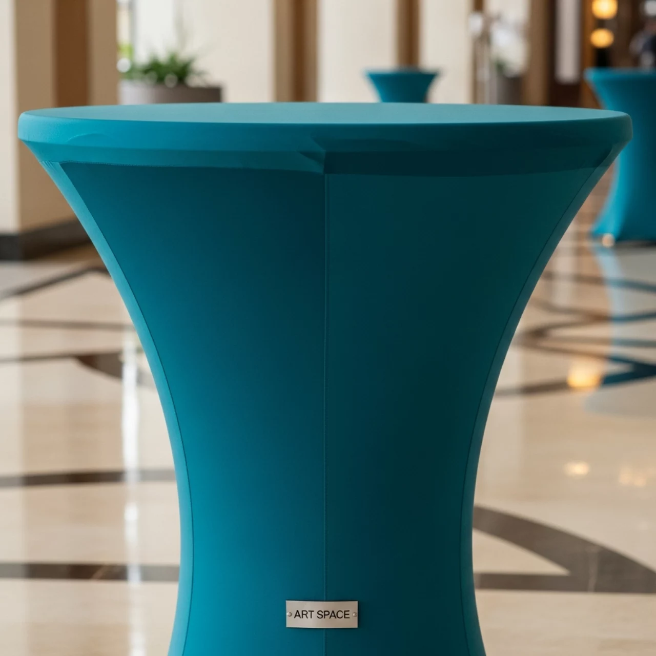 Аренда Чехол стрейч текстиль на коктейльный стол 110х70 морская волна в Radisson Collection Paradise — ART SPACE