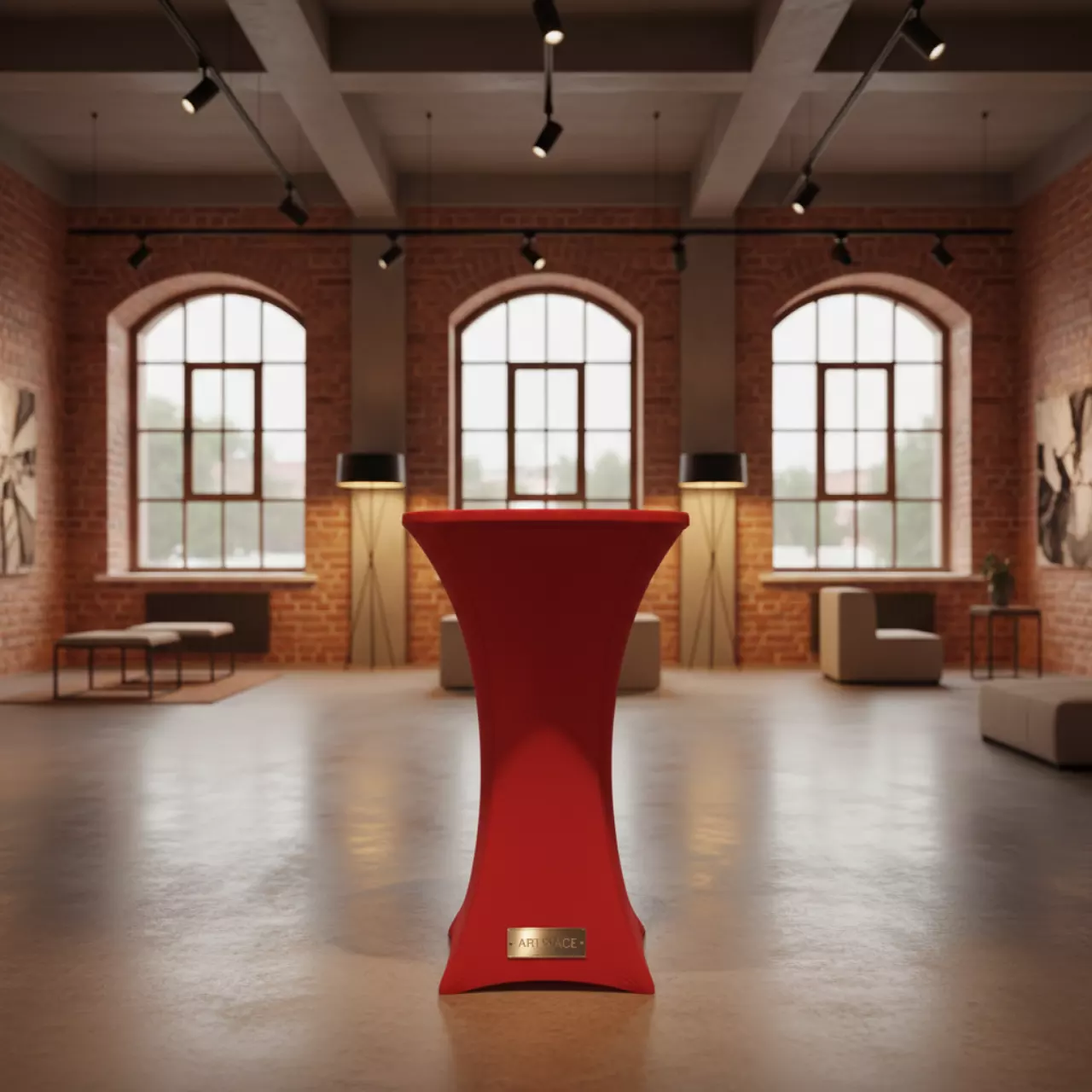 Аренда Чехол стрейч текстиль на коктейльный стол красный в Сочи Парк Отеле — ART SPACE